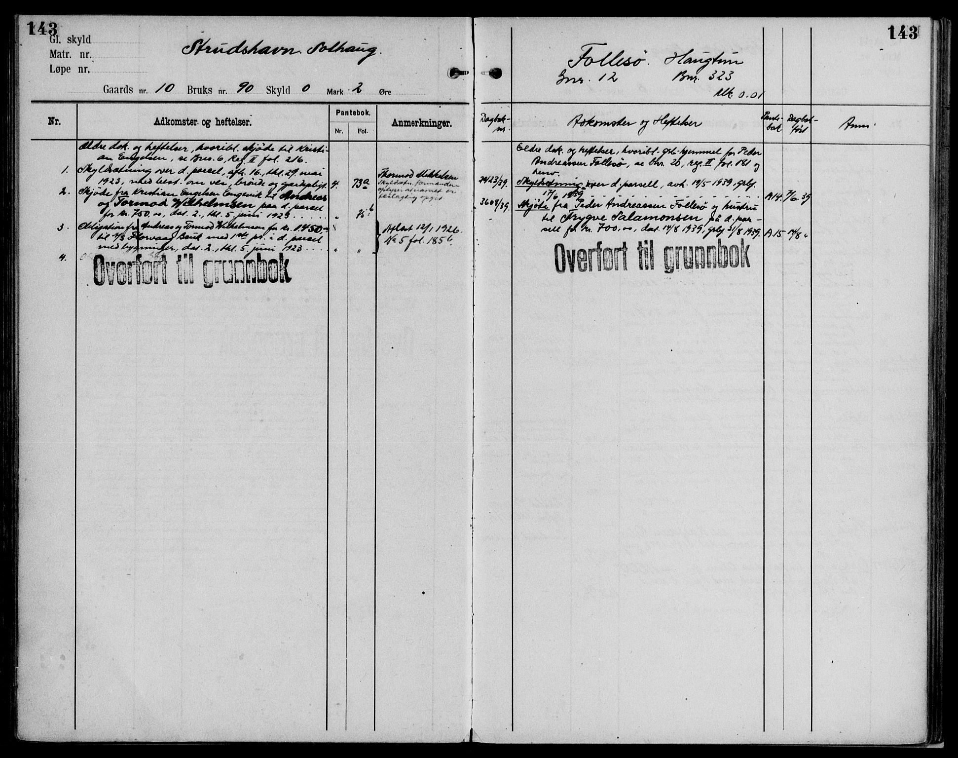 Midhordland sorenskriveri, AV/SAB-A-3001/1/G/Ga/Gab/L0101: Panteregister nr. II.A.b.101, s. 143