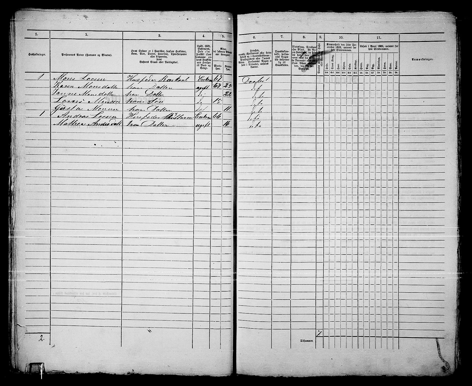 RA, Folketelling 1865 for 0203B Drøbak prestegjeld, Drøbak kjøpstad, 1865, s. 33