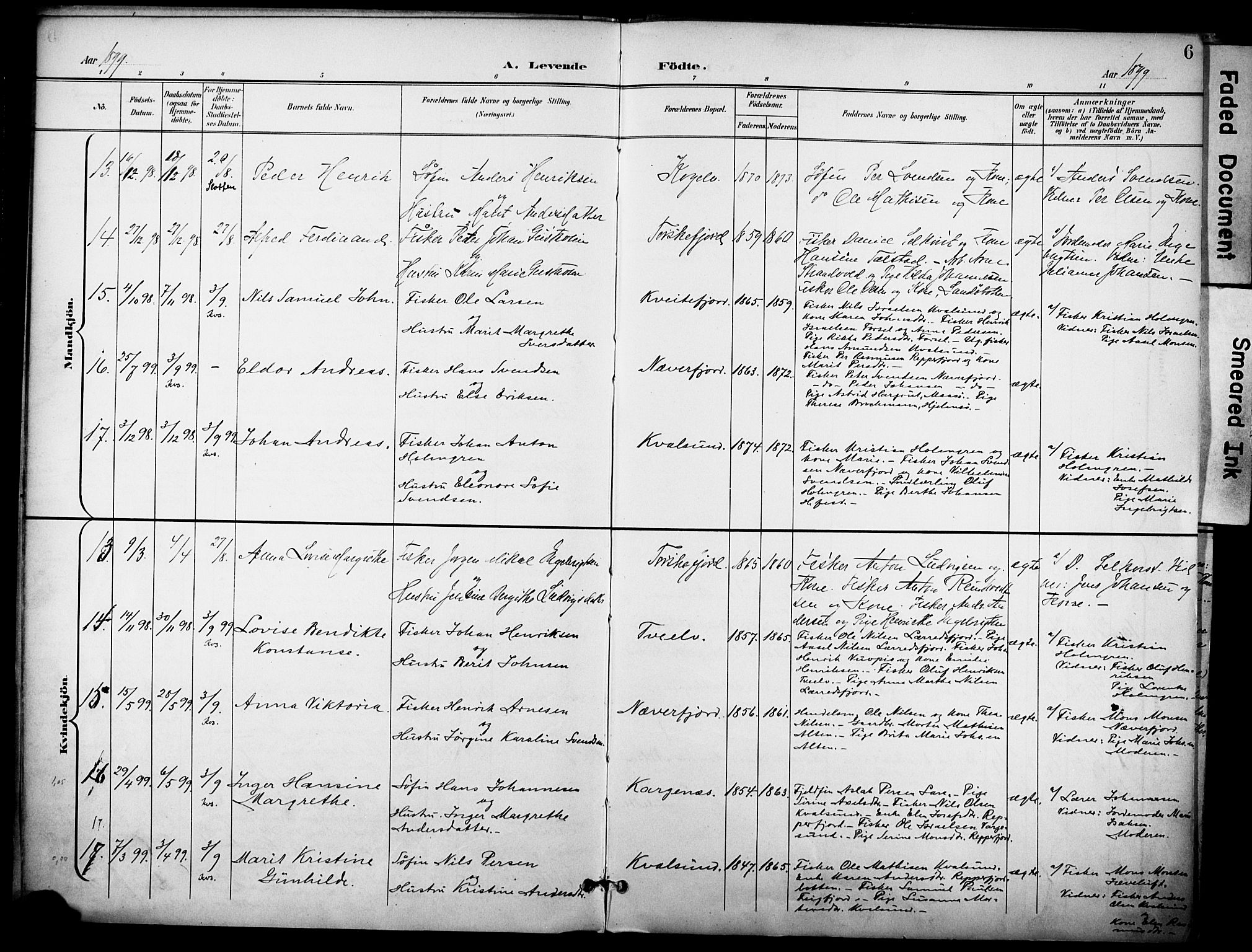 Hammerfest sokneprestkontor, AV/SATØ-S-1347/H/Ha/L0012.kirke: Ministerialbok nr. 12, 1898-1908, s. 6