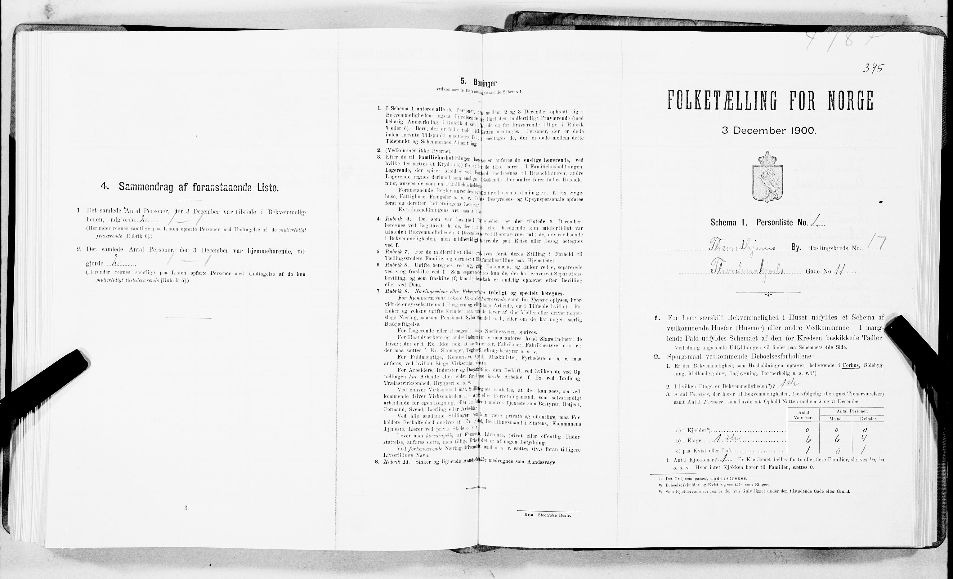 SAT, Folketelling 1900 for 1601 Trondheim kjøpstad, 1900, s. 2884