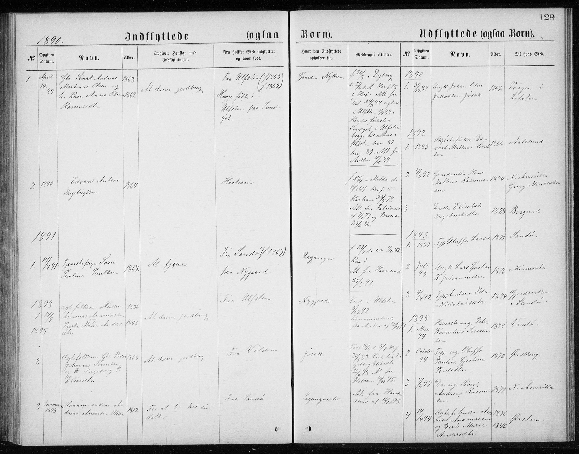 Ministerialprotokoller, klokkerbøker og fødselsregistre - Møre og Romsdal, SAT/A-1454/508/L0097: Klokkerbok nr. 508C01, 1873-1897, s. 129