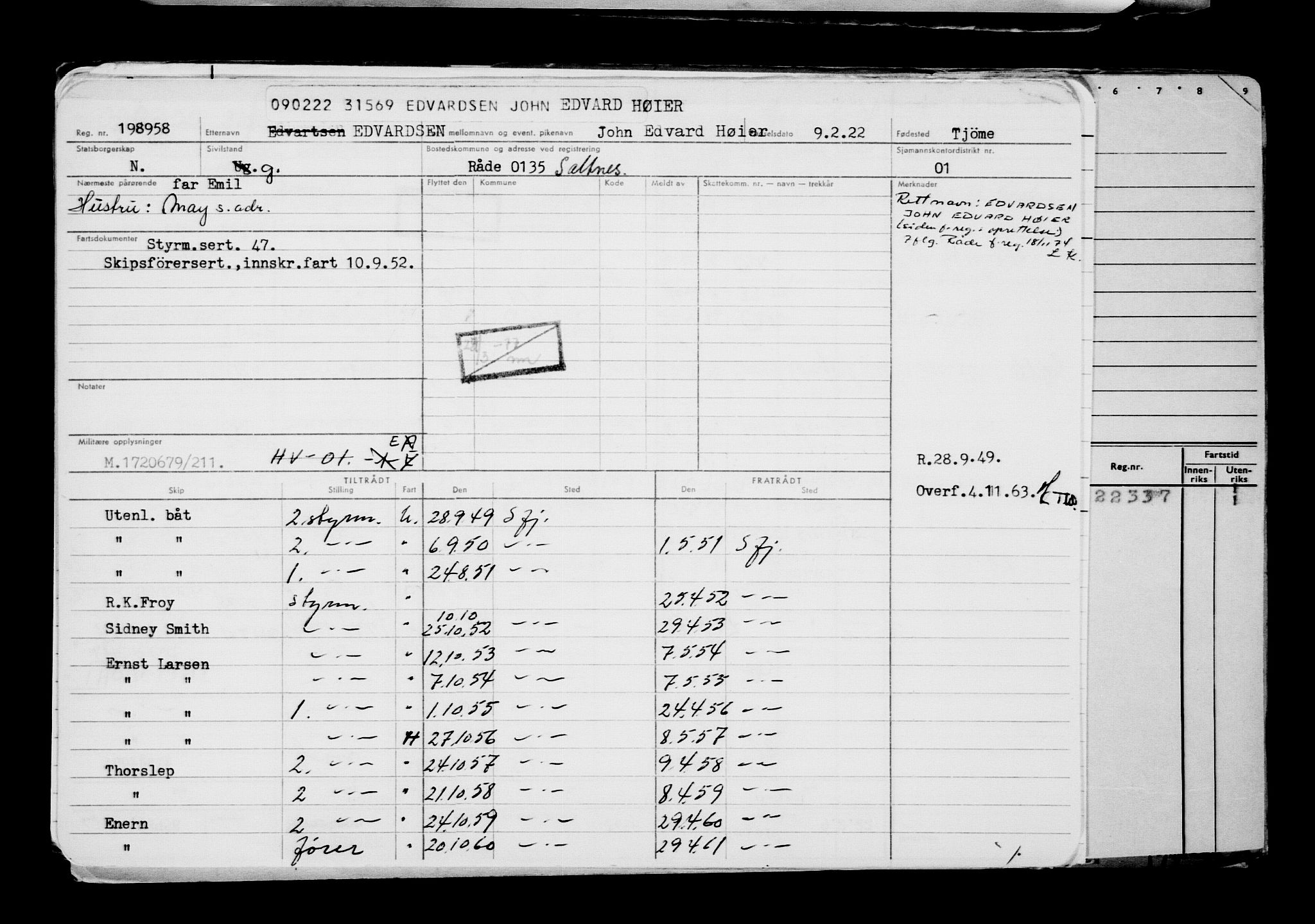 Direktoratet for sjømenn, AV/RA-S-3545/G/Gb/L0202: Hovedkort, 1922, s. 728