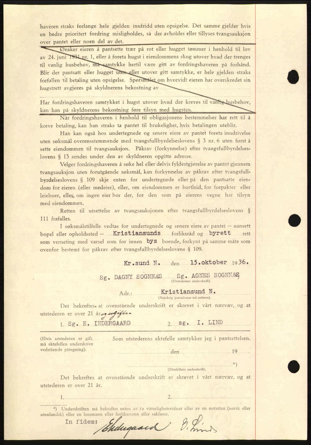 Kristiansund byfogd, AV/SAT-A-4587/A/27: Pantebok nr. 29, 1936-1937, Dagboknr: 554/1936