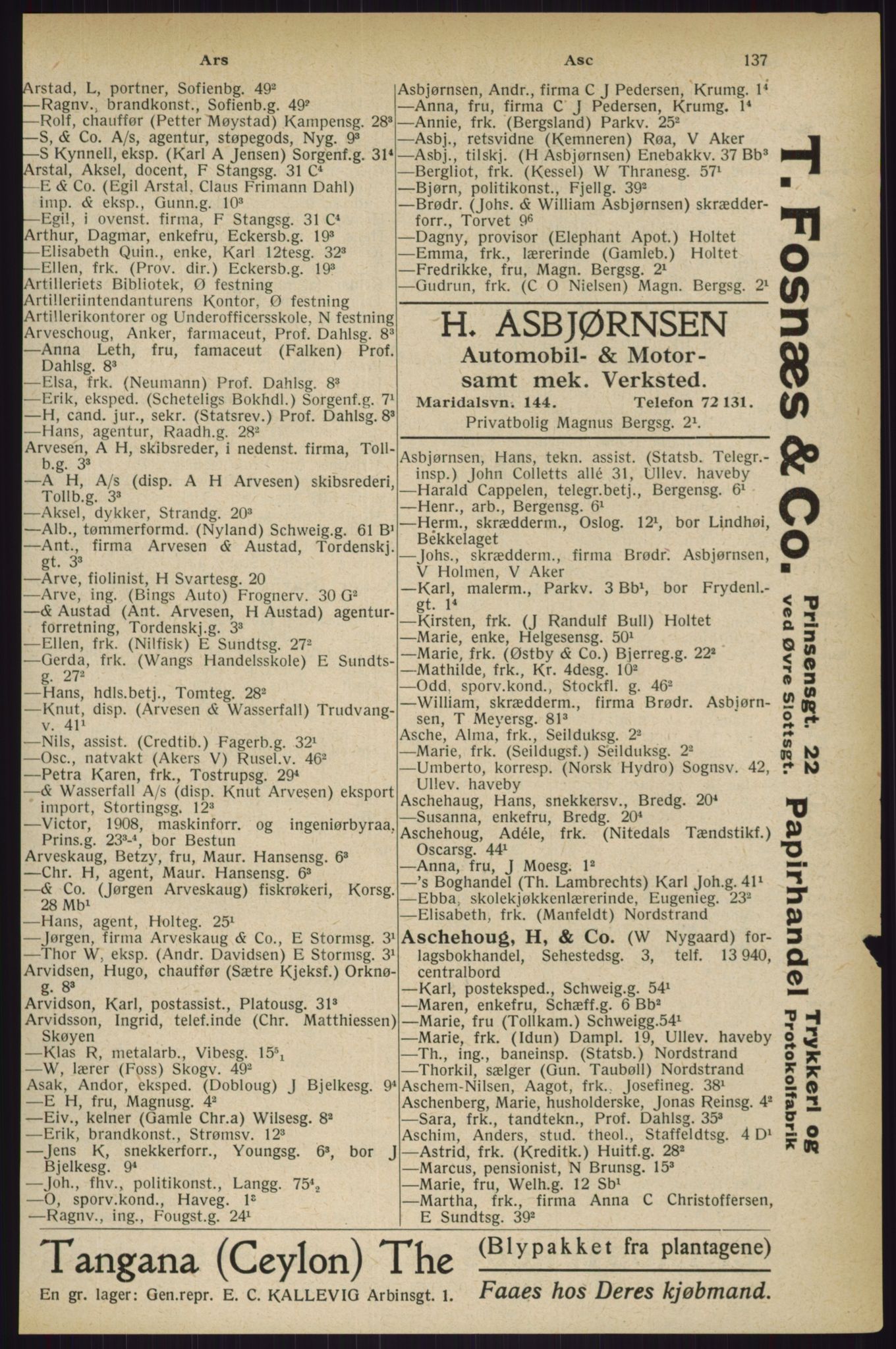 Kristiania/Oslo adressebok, PUBL/-, 1927, s. 137