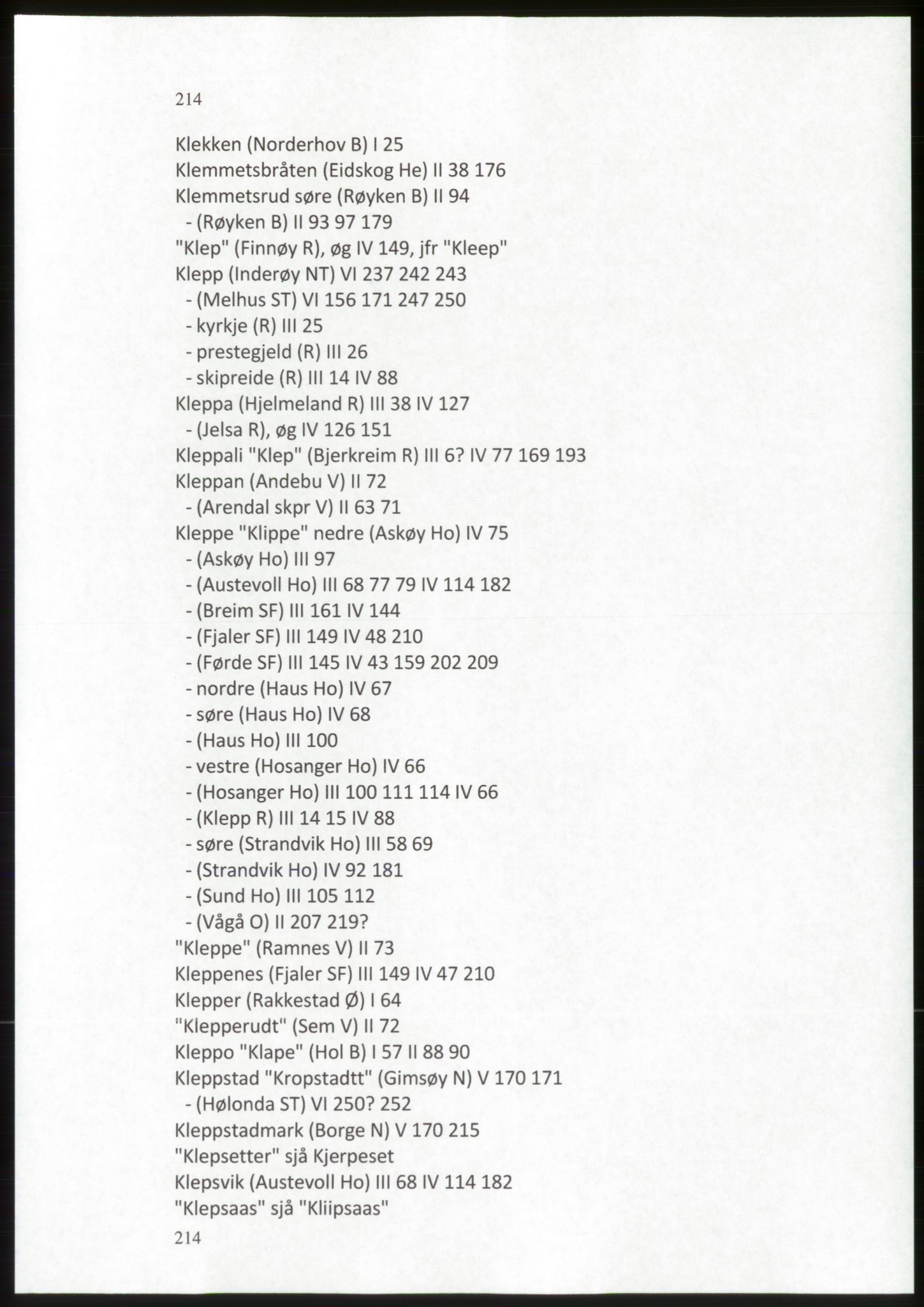 Publikasjoner utgitt av Arkivverket, PUBL/PUBL-001/C/0009: Stedsnavnregister, 1548-1567, s. 214