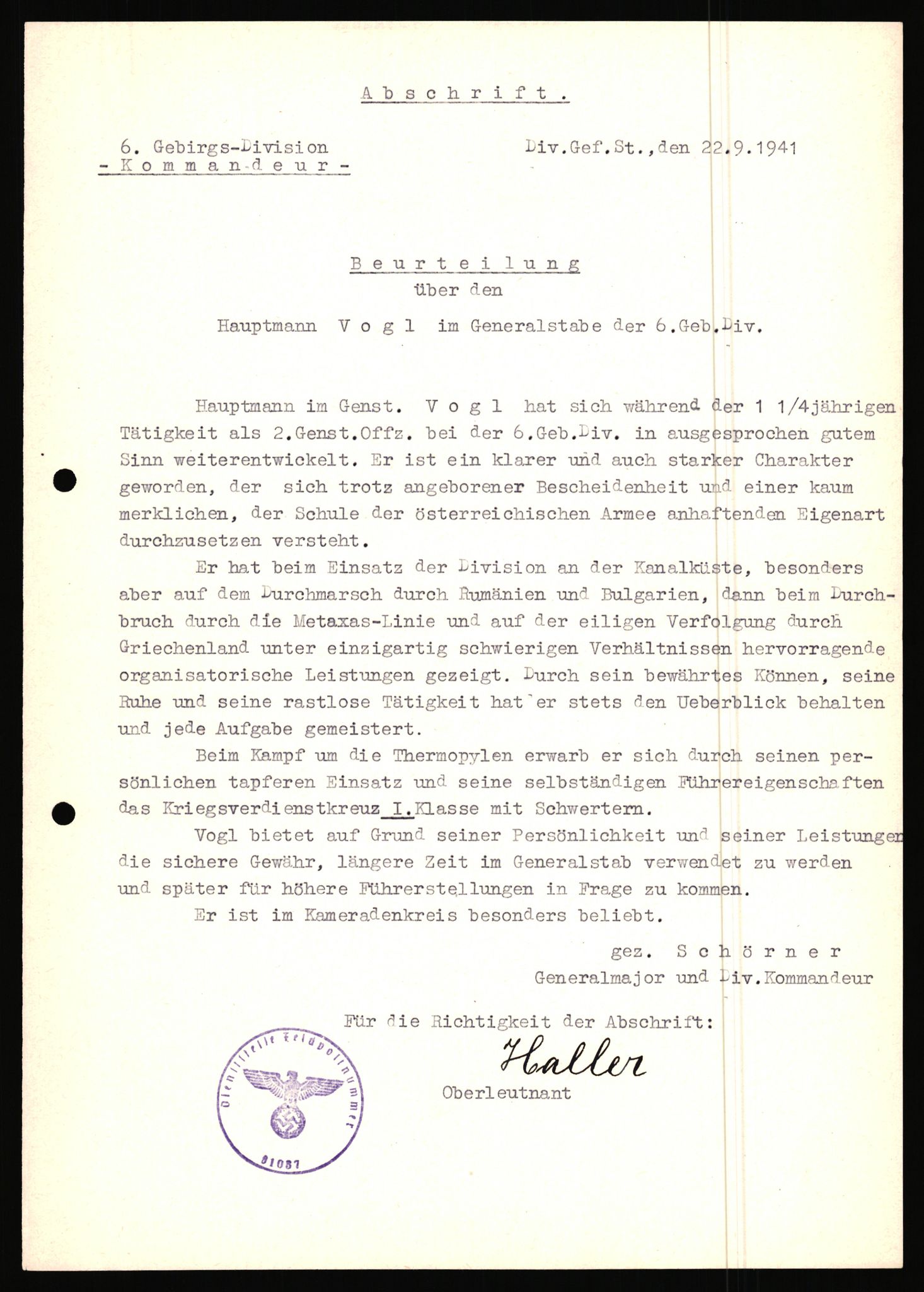Forsvarets Overkommando. 2 kontor. Arkiv 11.4. Spredte tyske arkivsaker, AV/RA-RAFA-7031/D/Dar/Dara/L0019: Personalbøker og diverse, 1940-1945, s. 606