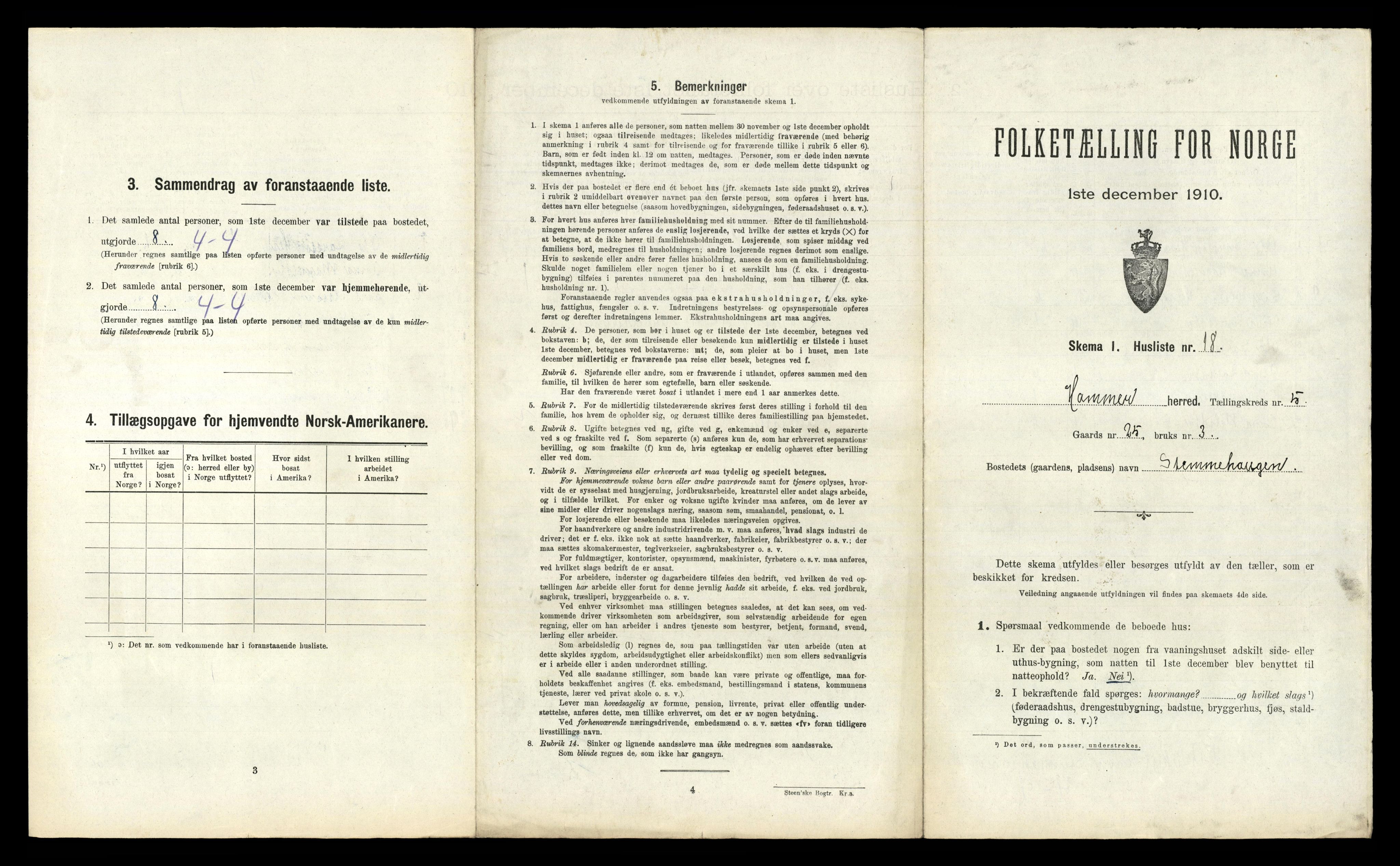 RA, Folketelling 1910 for 1254 Hamre herred, 1910, s. 336