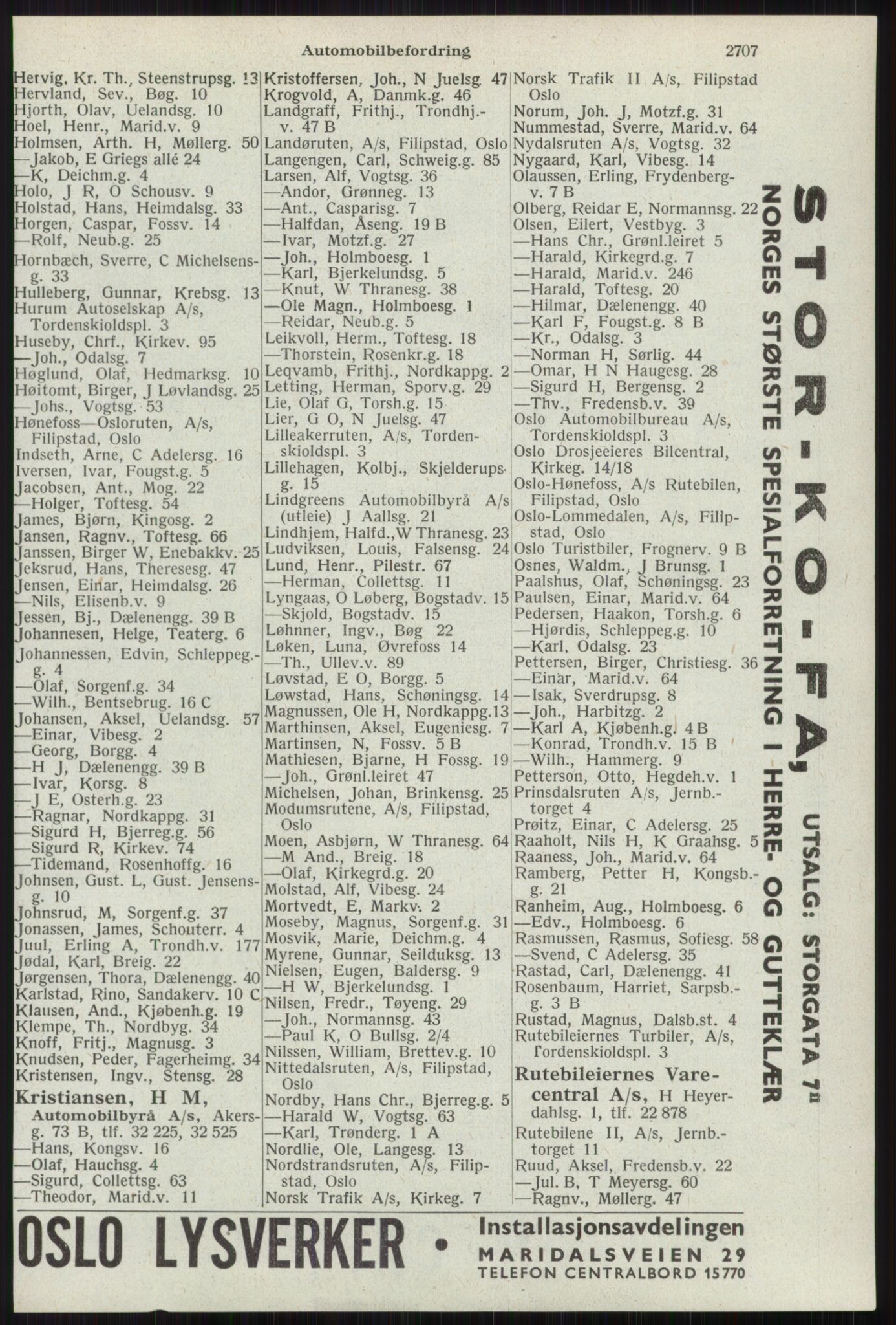 Kristiania/Oslo adressebok, PUBL/-, 1941, s. 2707