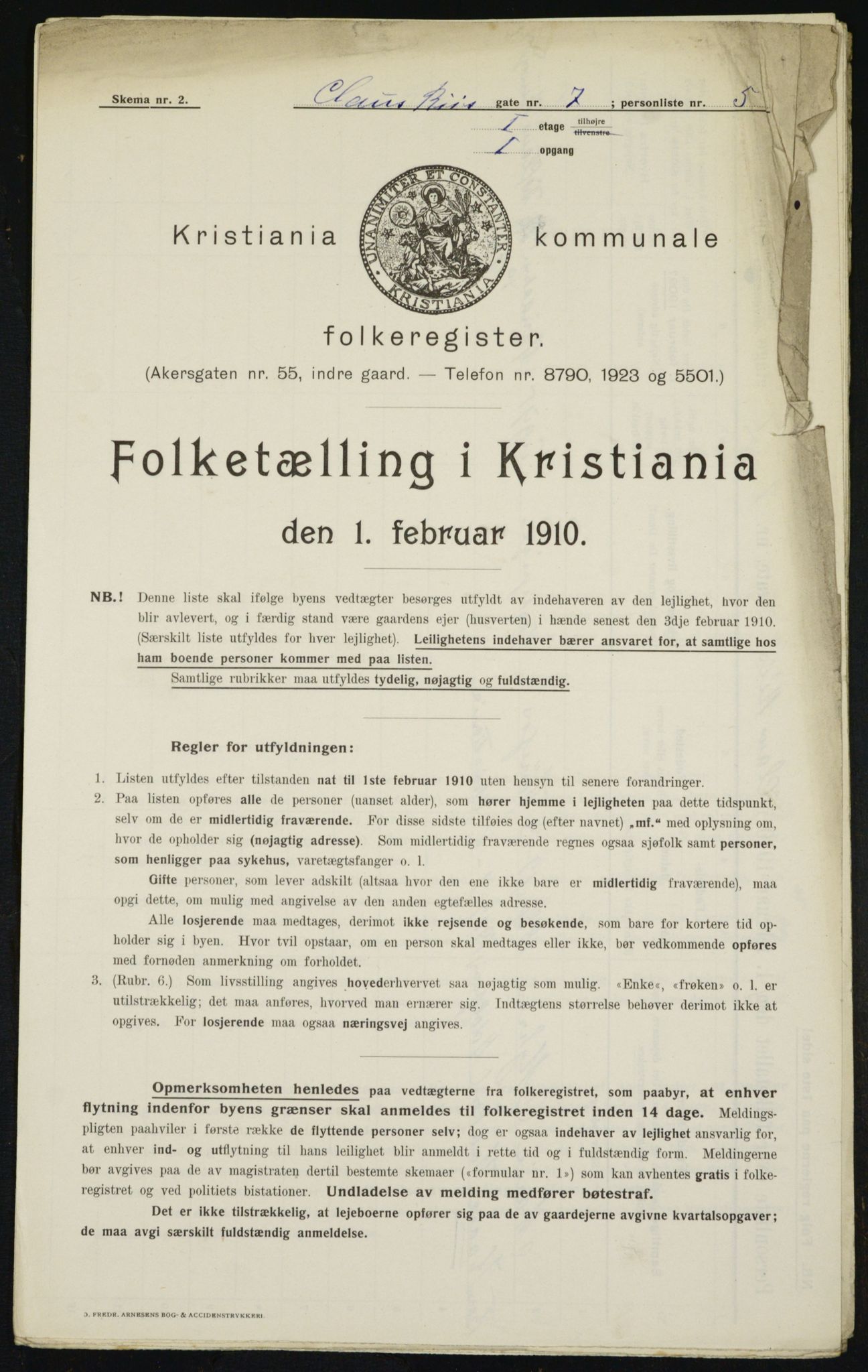 OBA, Kommunal folketelling 1.2.1910 for Kristiania, 1910, s. 12210