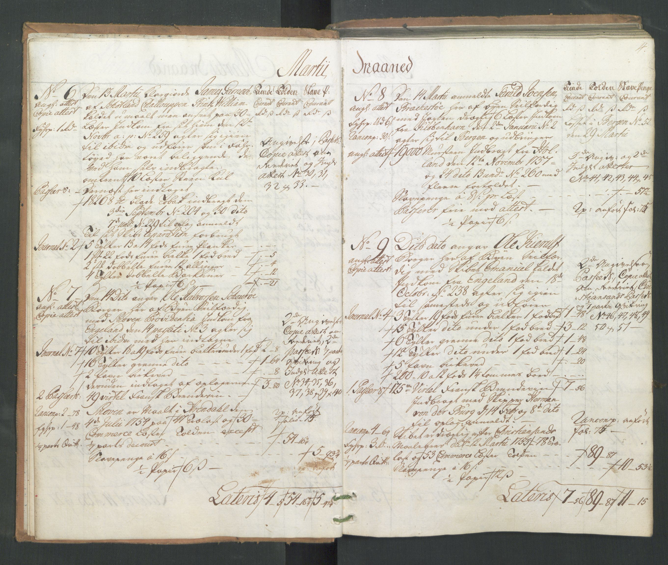 Generaltollkammeret, tollregnskaper, AV/RA-EA-5490/R16/L0039/0001: Tollregnskaper Kristiansand / Utgående hovedtollbok, 1758, s. 3b-4a