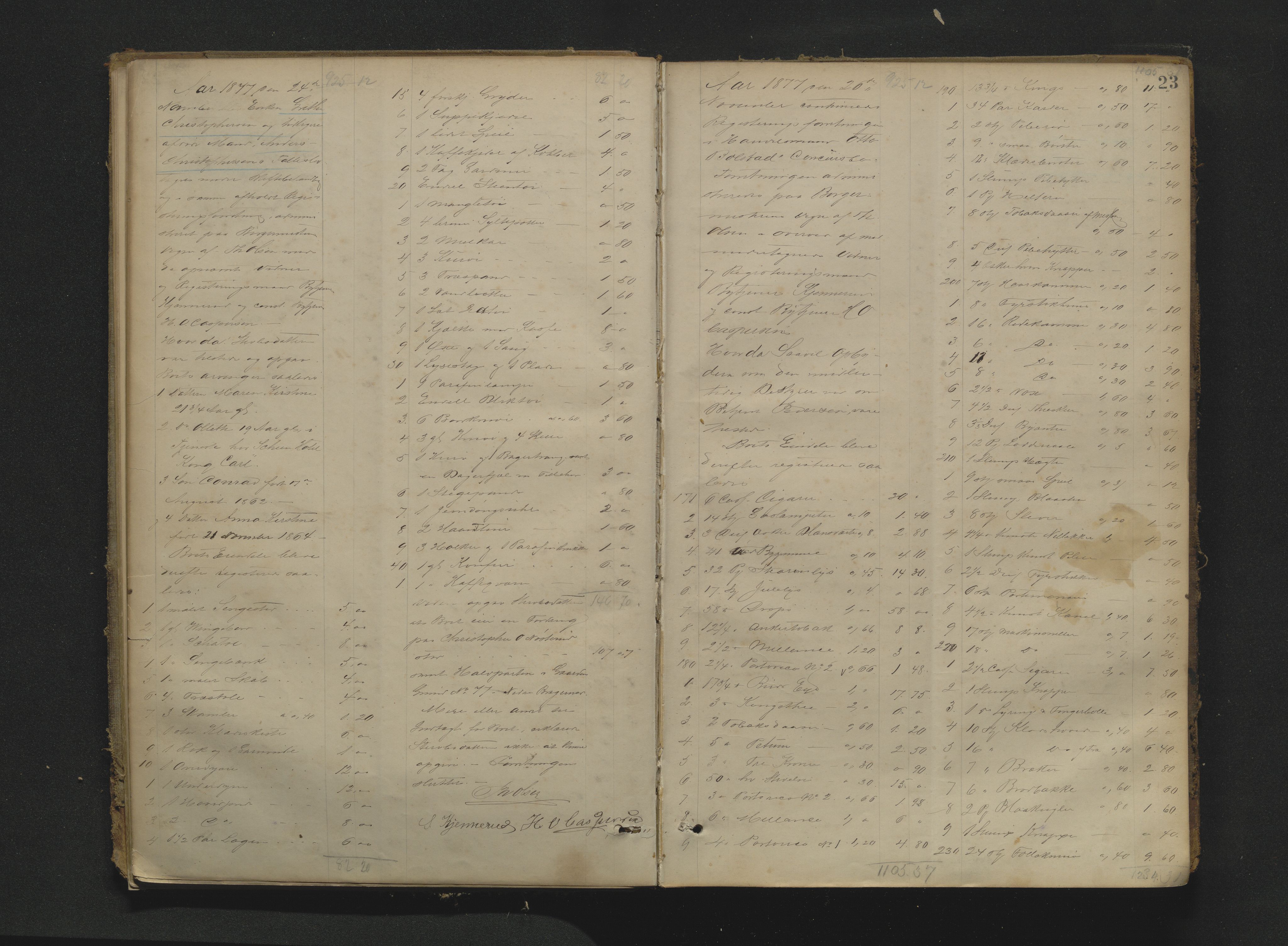 Drammen byfogd, AV/SAKO-A-222/H/Hb/Hbb/L0003: Registreringsprotokoll., 1877-1885, s. 23