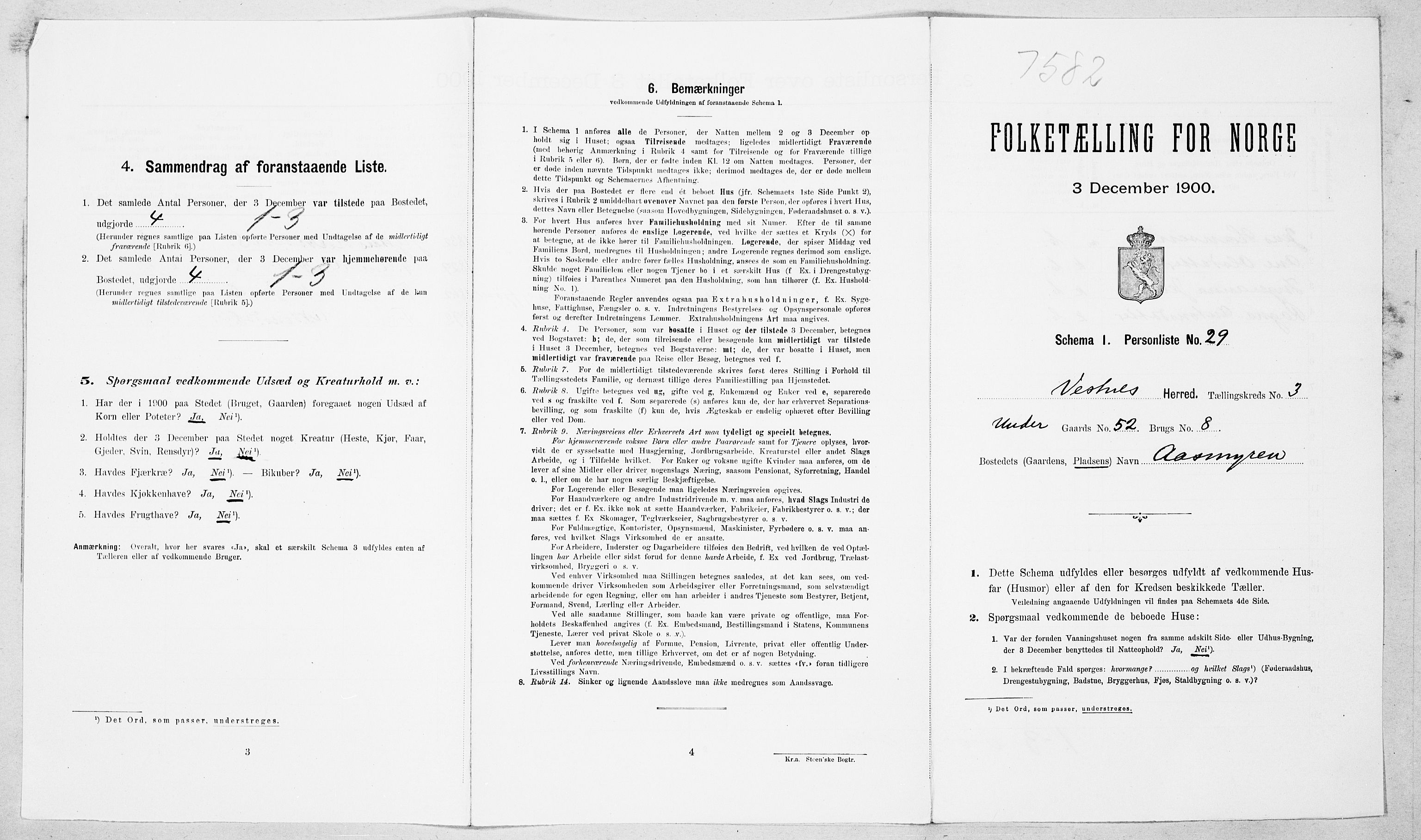 SAT, Folketelling 1900 for 1535 Vestnes herred, 1900, s. 409