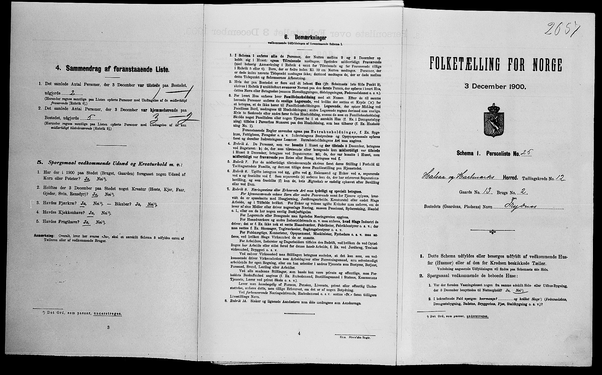 SAK, Folketelling 1900 for 1019 Halse og Harkmark herred, 1900, s. 784