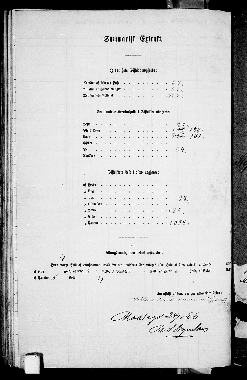 RA, Folketelling 1865 for 1147P Avaldsnes prestegjeld, 1865, s. 166