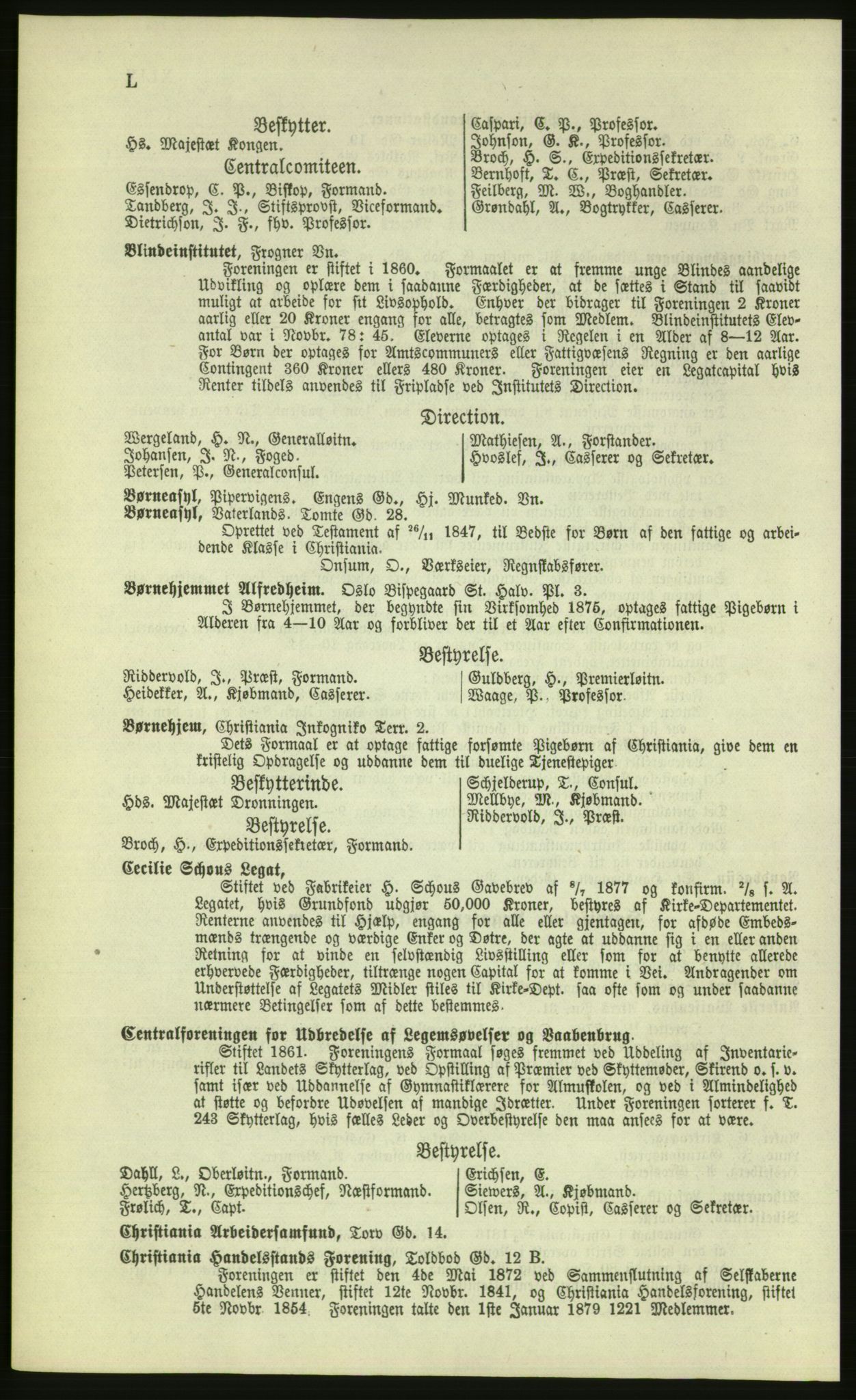 Kristiania/Oslo adressebok, PUBL/-, 1879, s. L