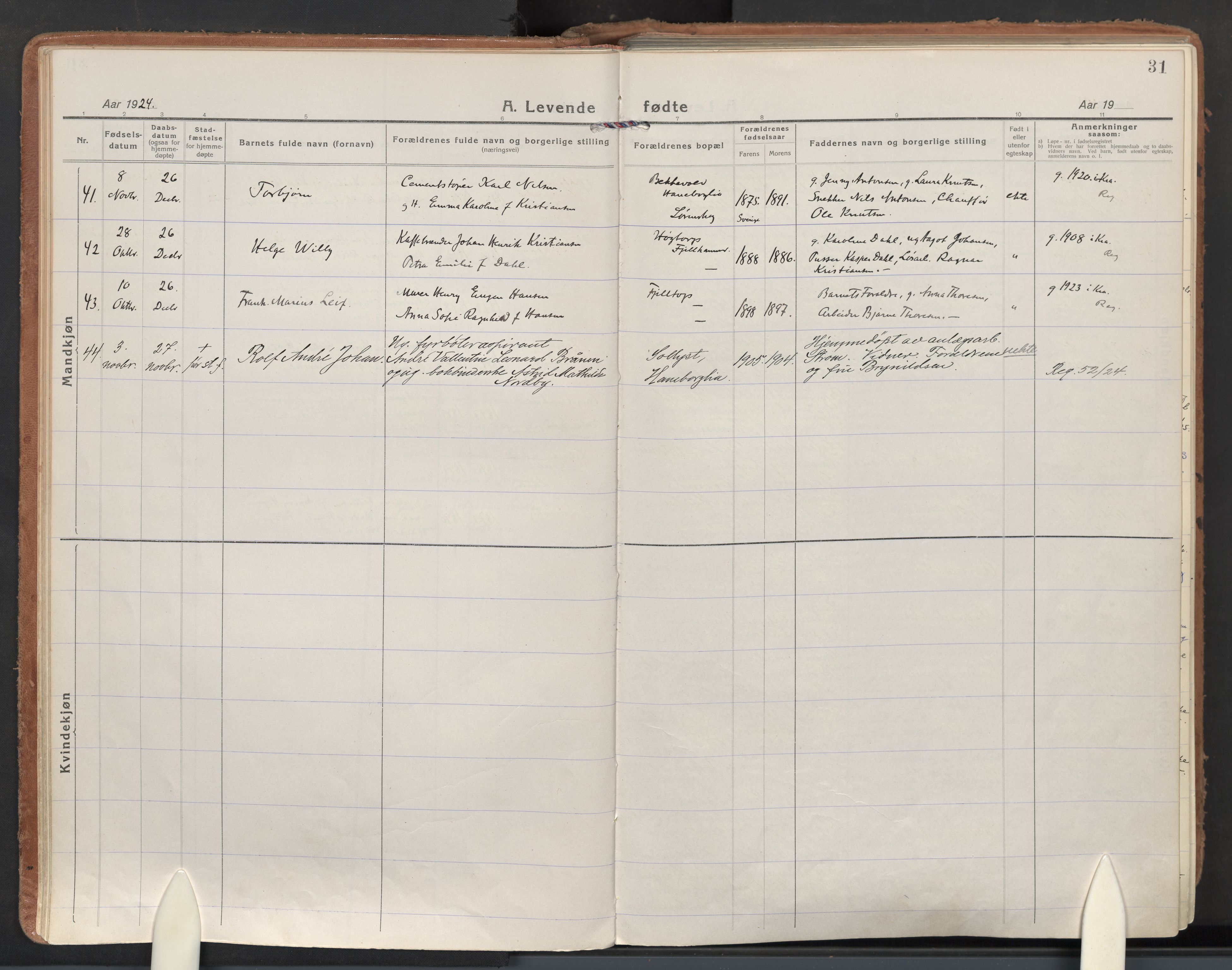 Skedsmo prestekontor Kirkebøker, AV/SAO-A-10033a/F/Fb/L0003: Ministerialbok nr. II 3, 1921-1936, s. 31