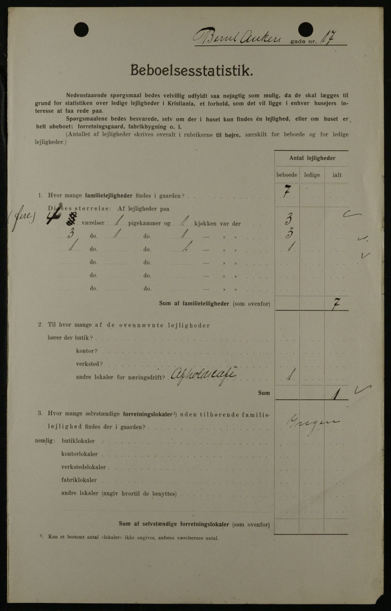 OBA, Kommunal folketelling 1.2.1908 for Kristiania kjøpstad, 1908, s. 4681