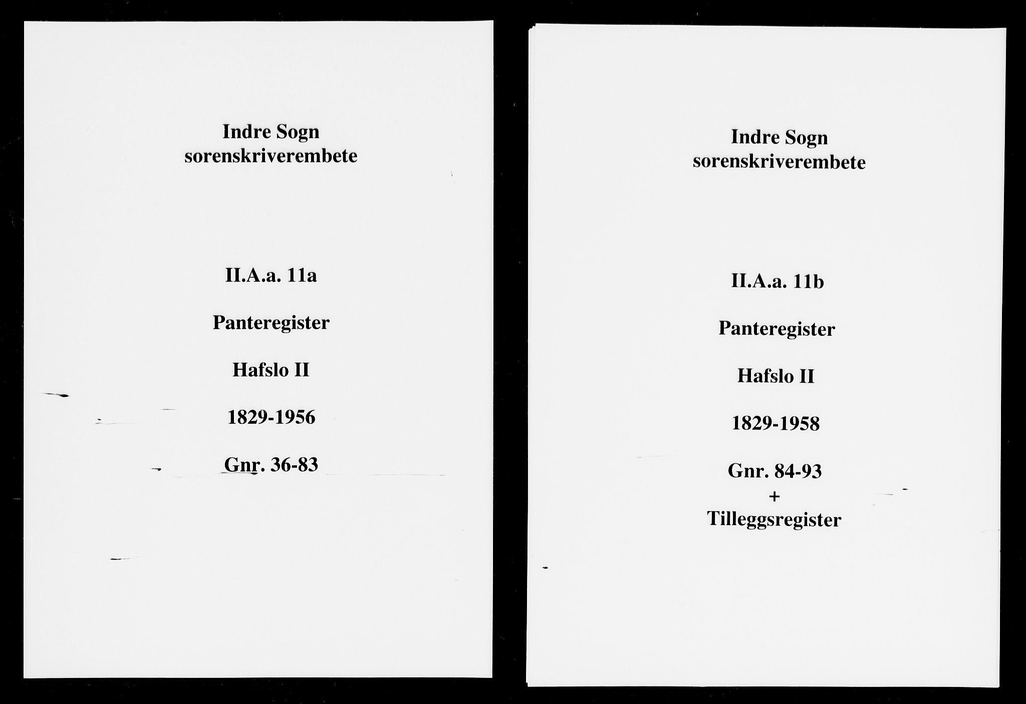Indre Sogn tingrett, SAB/A-3301/1/G/Ga/Gaa/L0011a: Panteregister nr. II.A.a.11a, 1829-1958