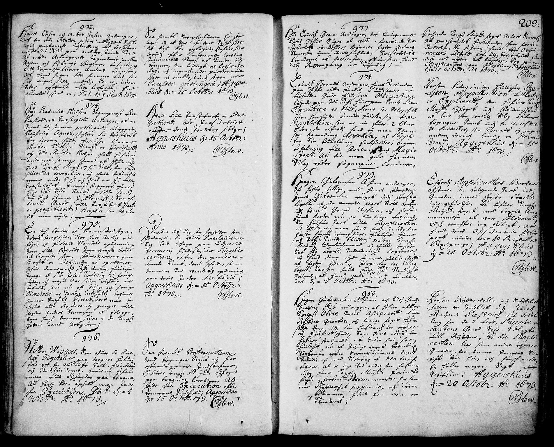 Stattholderembetet 1572-1771, AV/RA-EA-2870/Ad/L0003: Supplikasjons- og resolusjonsprotokoll, 1671-1682, s. 202b-203a