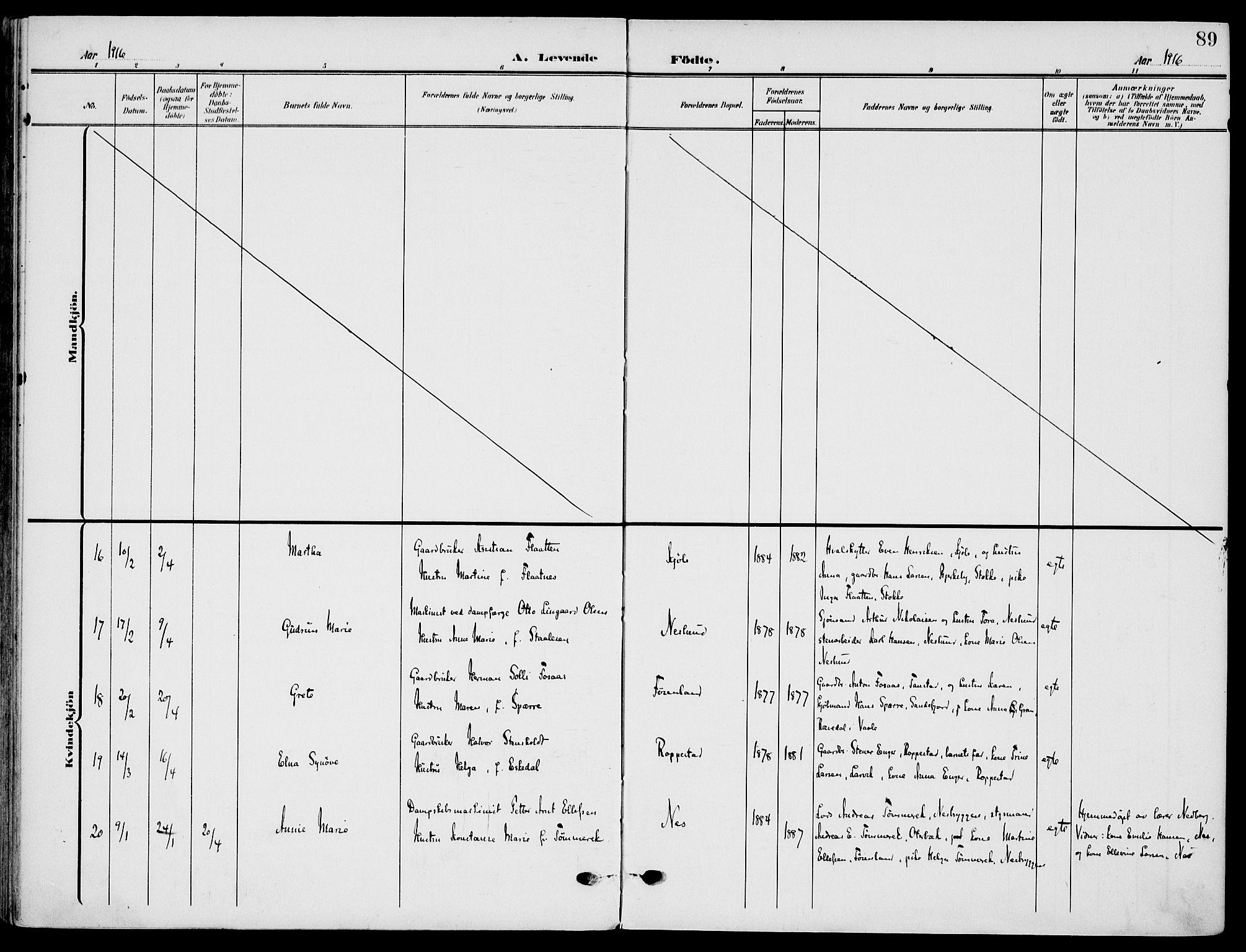 Nøtterøy kirkebøker, AV/SAKO-A-354/F/Fa/L0010: Ministerialbok nr. I 10, 1908-1919, s. 89