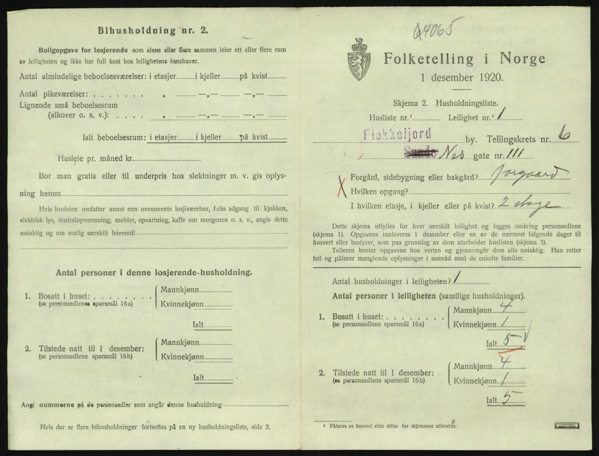 SAK, Folketelling 1920 for 1004 Flekkefjord kjøpstad, 1920, s. 1904