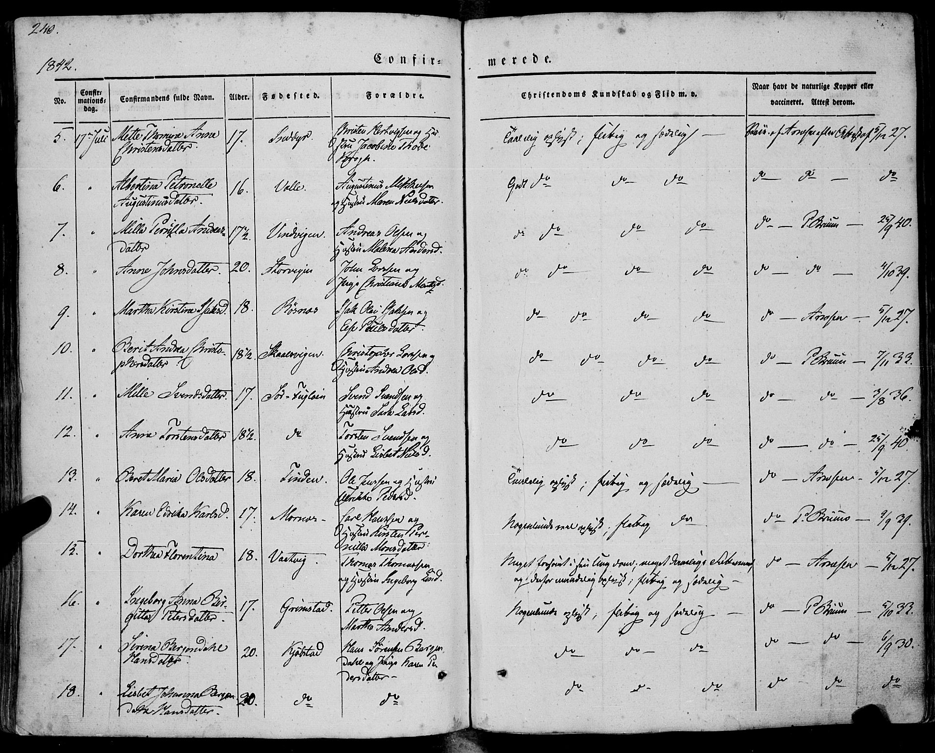 Ministerialprotokoller, klokkerbøker og fødselsregistre - Nordland, AV/SAT-A-1459/805/L0097: Ministerialbok nr. 805A04, 1837-1861, s. 240