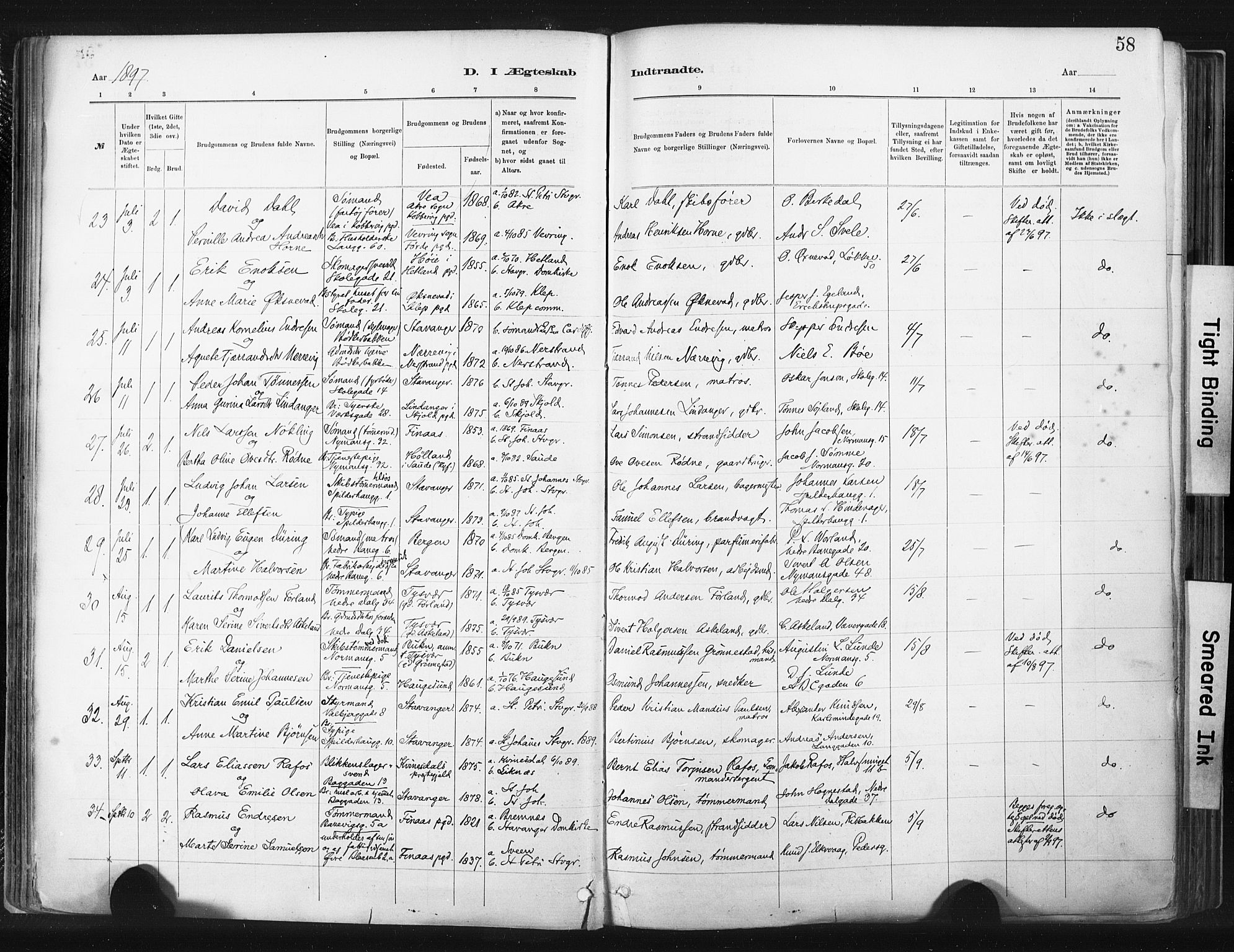 St. Johannes sokneprestkontor, AV/SAST-A-101814/001/30/30BA/L0003: Ministerialbok nr. A 3, 1885-1910, s. 58
