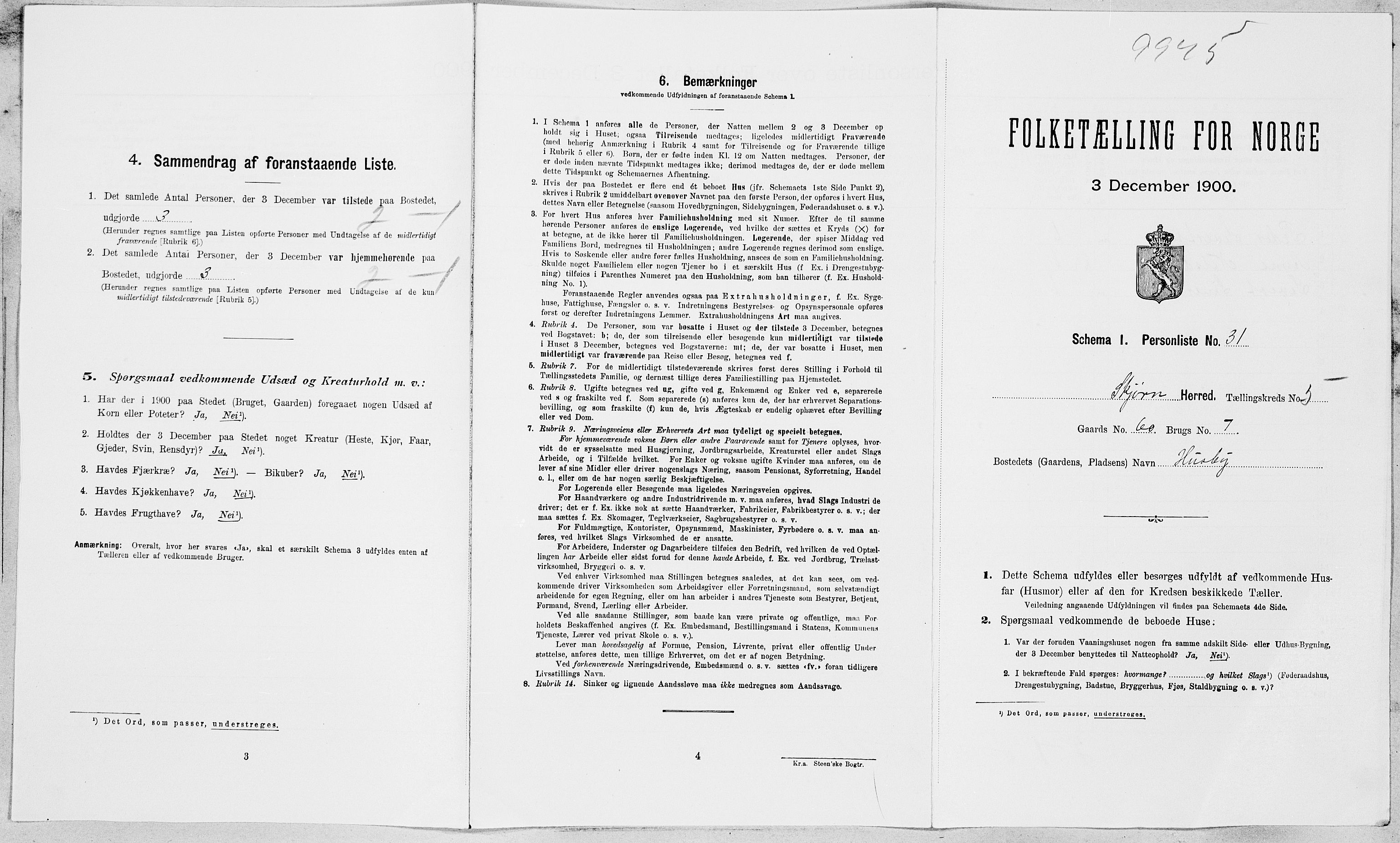 SAT, Folketelling 1900 for 1626 Stjørna herred, 1900, s. 470