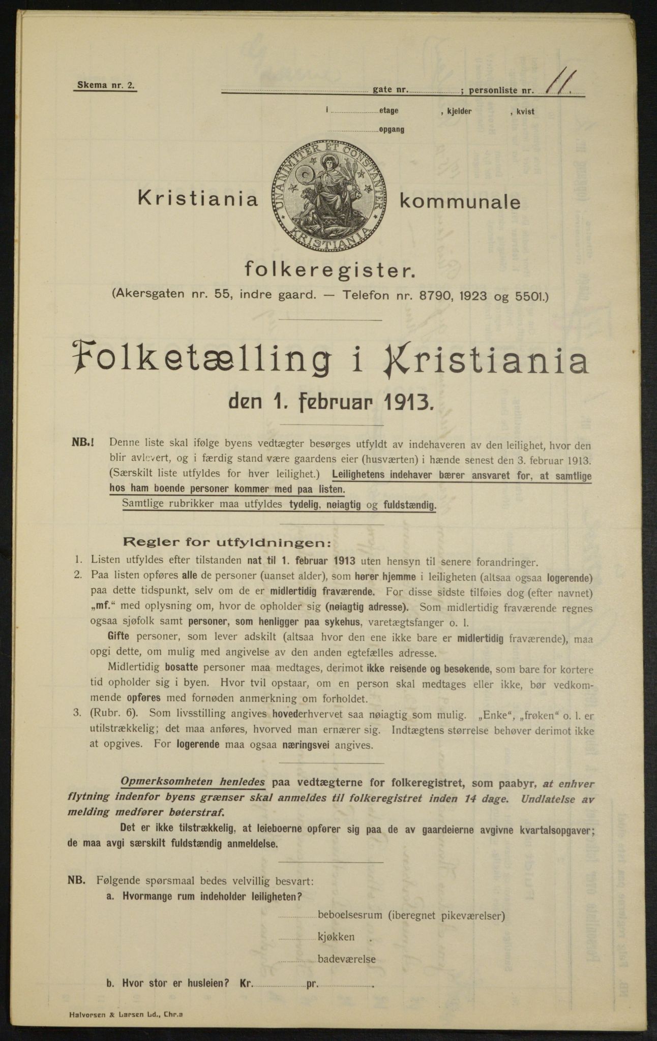 OBA, Kommunal folketelling 1.2.1913 for Kristiania, 1913, s. 32331
