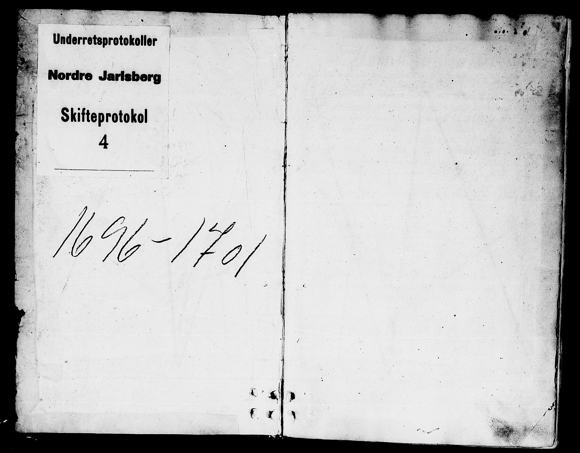 Nordre Jarlsberg sorenskriveri, SAKO/A-80/H/Hc/L0004: Skifteprotokoll, 1696-1701