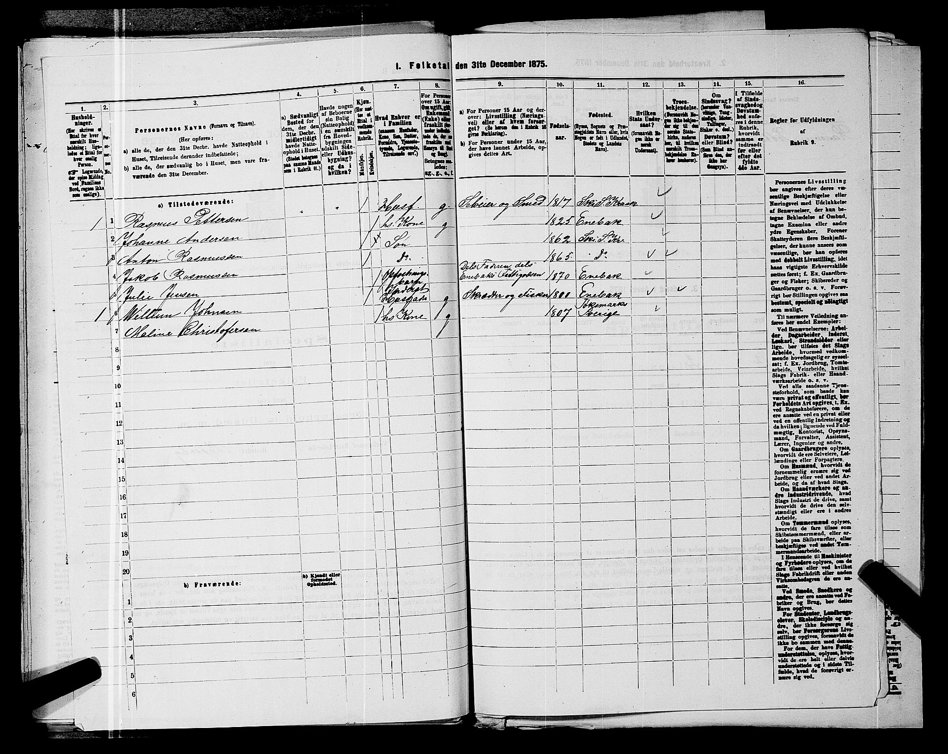 RA, Folketelling 1875 for 0212P Kråkstad prestegjeld, 1875, s. 406