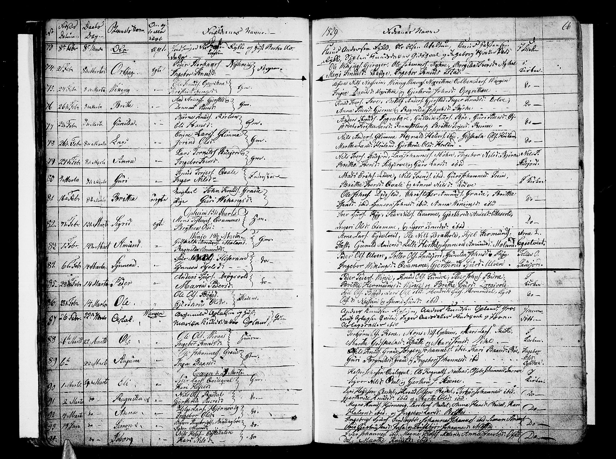 Voss sokneprestembete, AV/SAB-A-79001/H/Haa: Ministerialbok nr. A 12, 1823-1837, s. 66