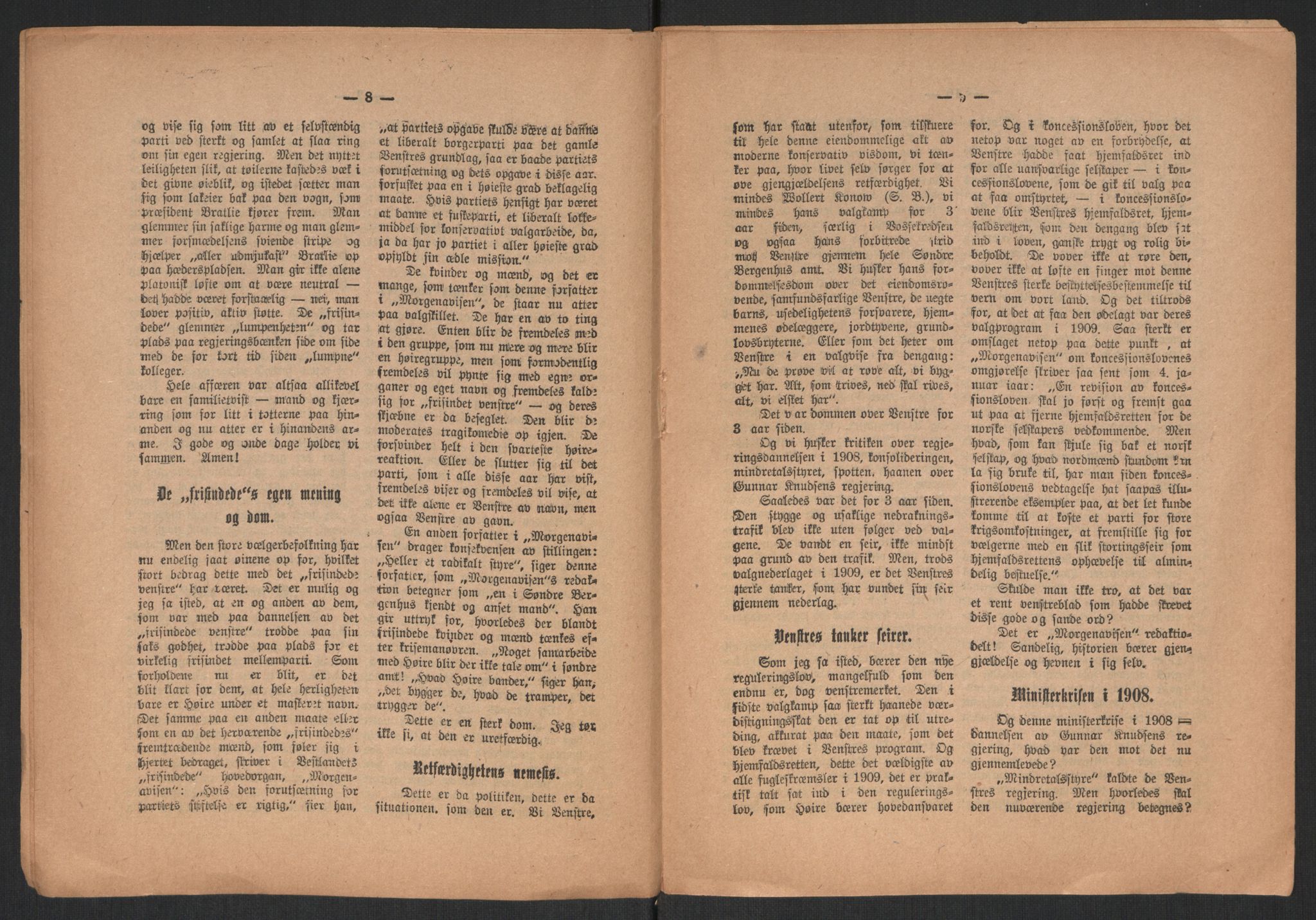 Venstres Hovedorganisasjon, RA/PA-0876/X/L0001: De eldste skrifter, 1860-1936, s. 858