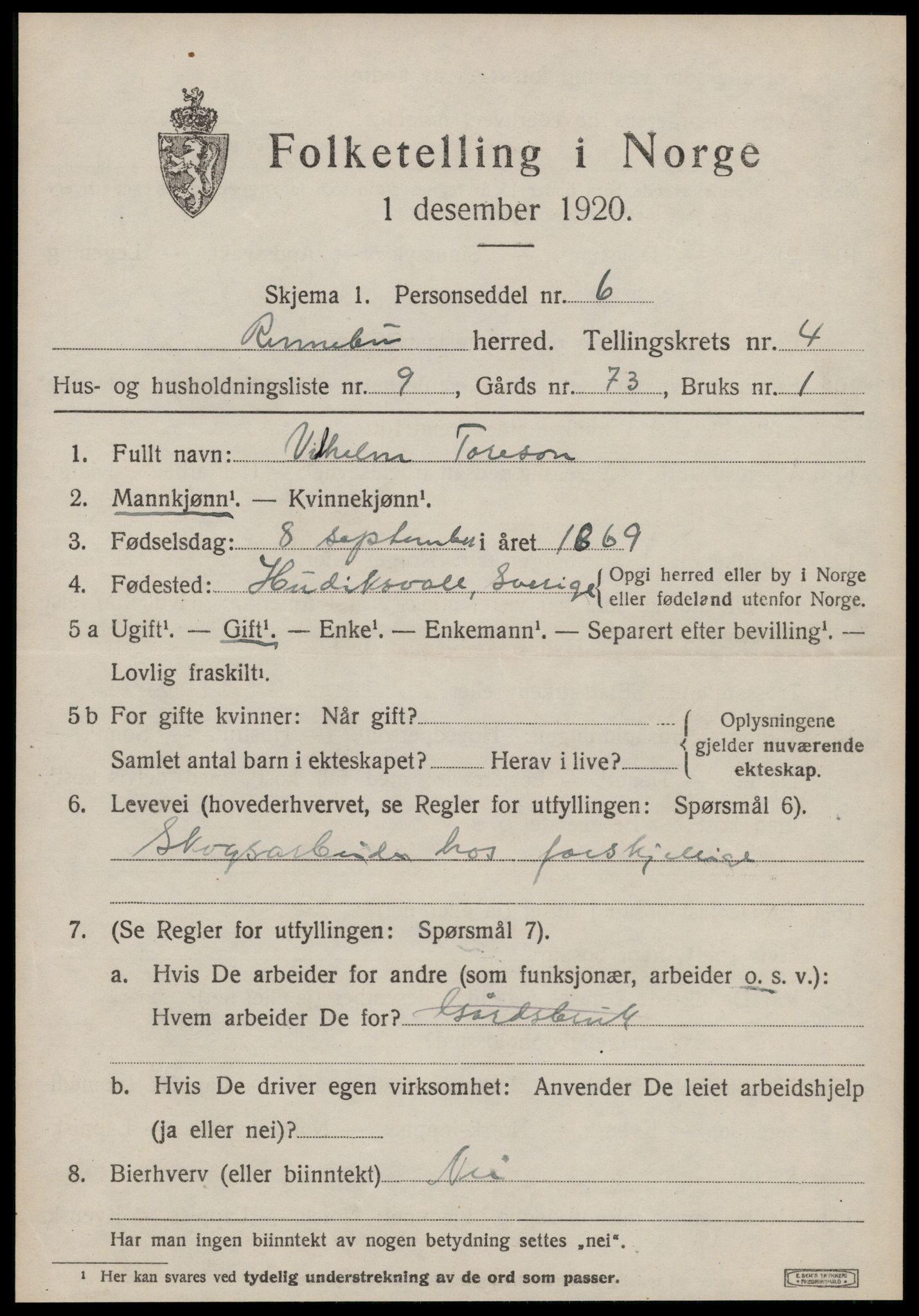 SAT, Folketelling 1920 for 1635 Rennebu herred, 1920, s. 2660