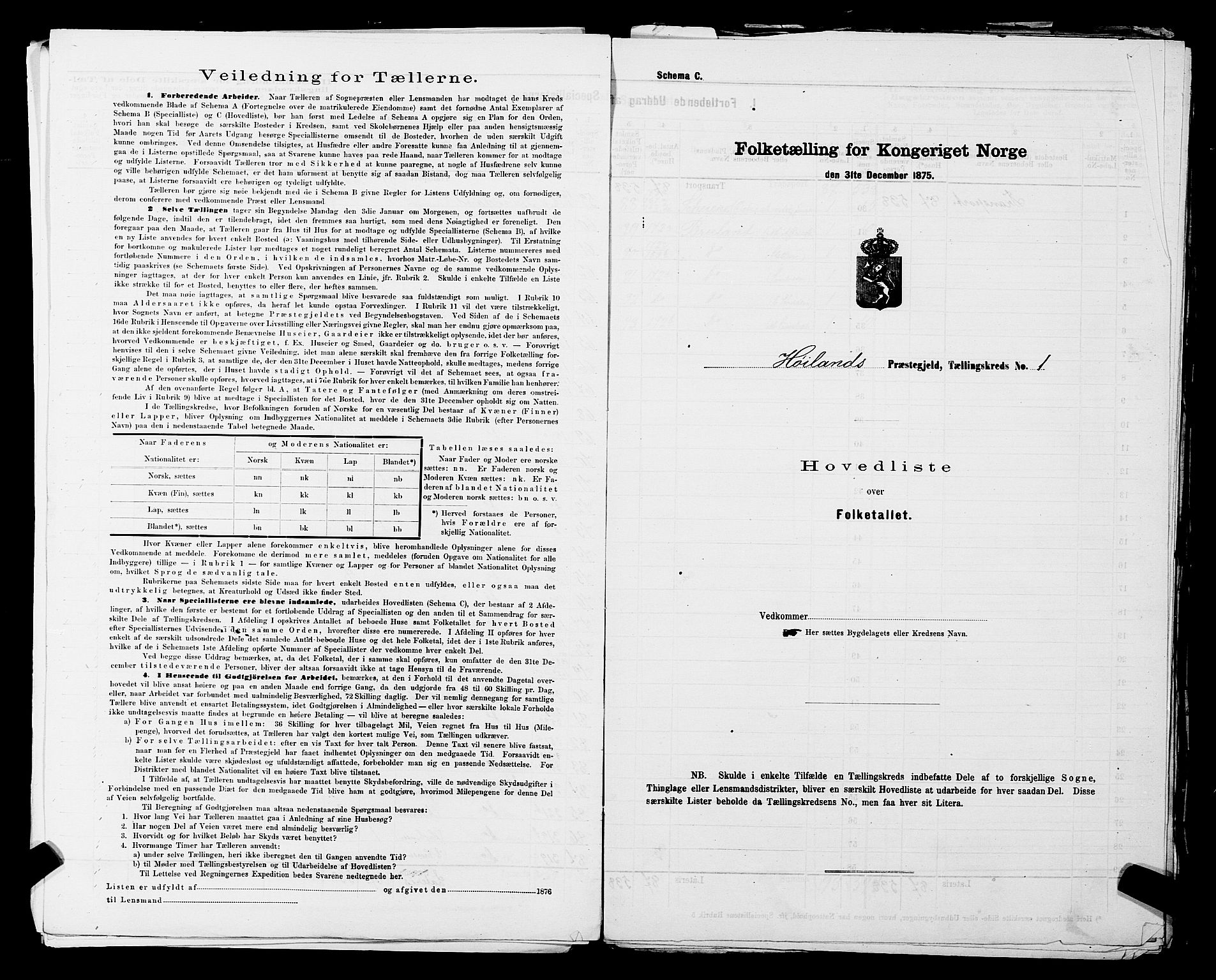 SAST, Folketelling 1875 for 1123L Høyland prestegjeld, Høyland sokn, 1875, s. 13