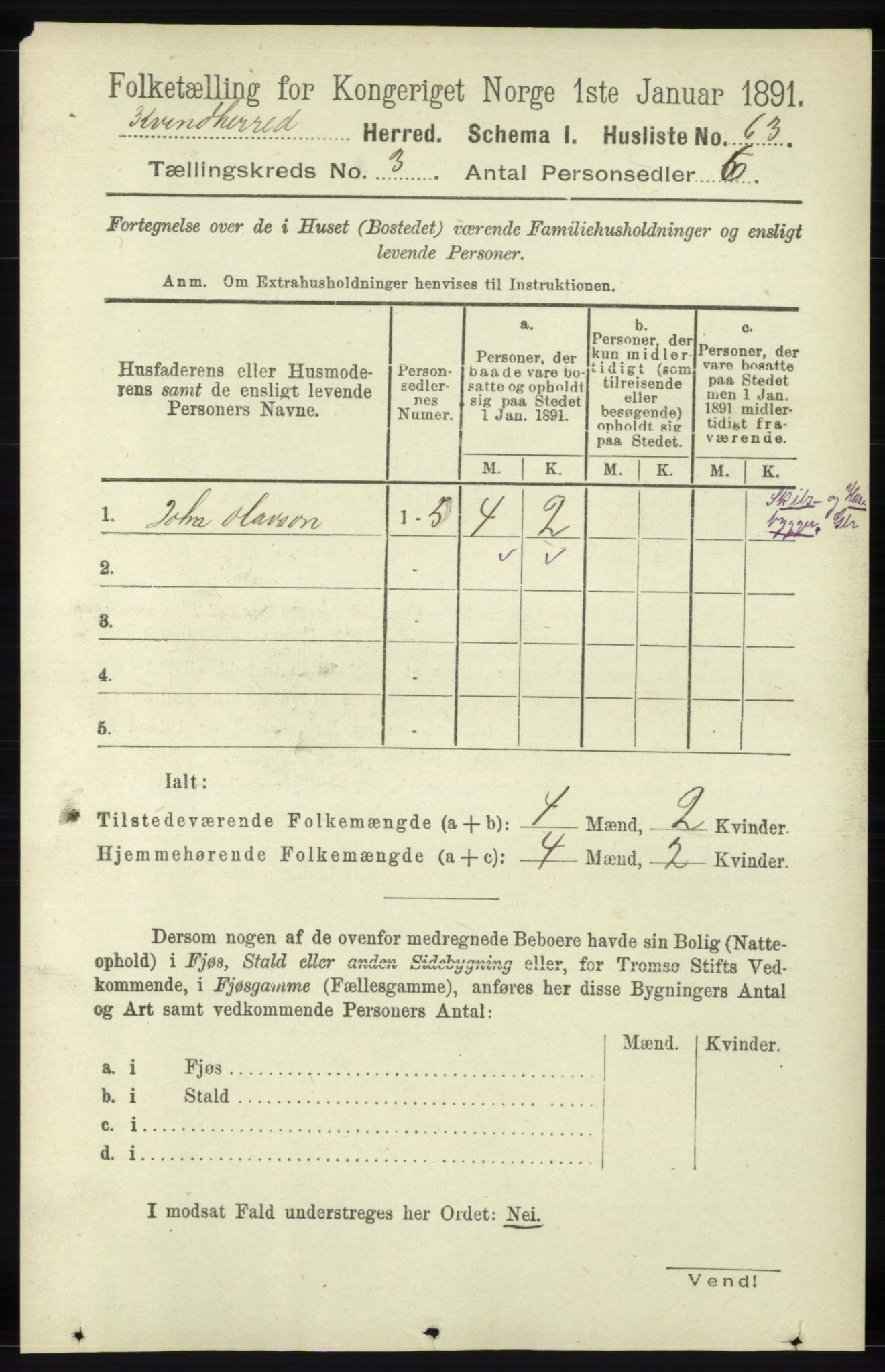 RA, Folketelling 1891 for 1224 Kvinnherad herred, 1891, s. 884