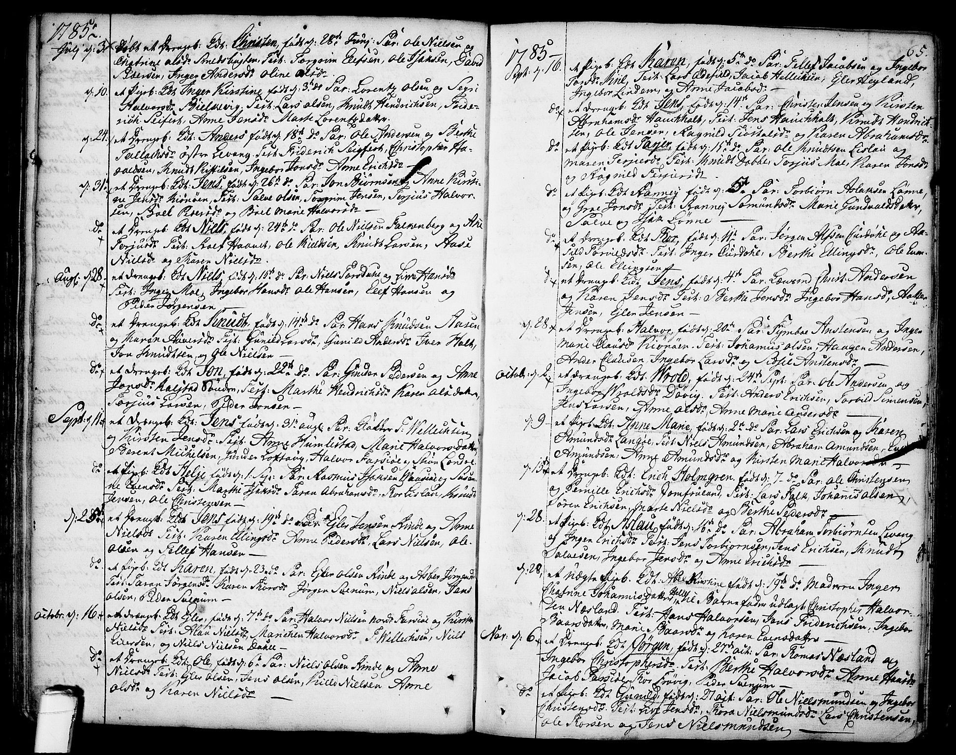 Sannidal kirkebøker, AV/SAKO-A-296/F/Fa/L0002: Ministerialbok nr. 2, 1767-1802, s. 65