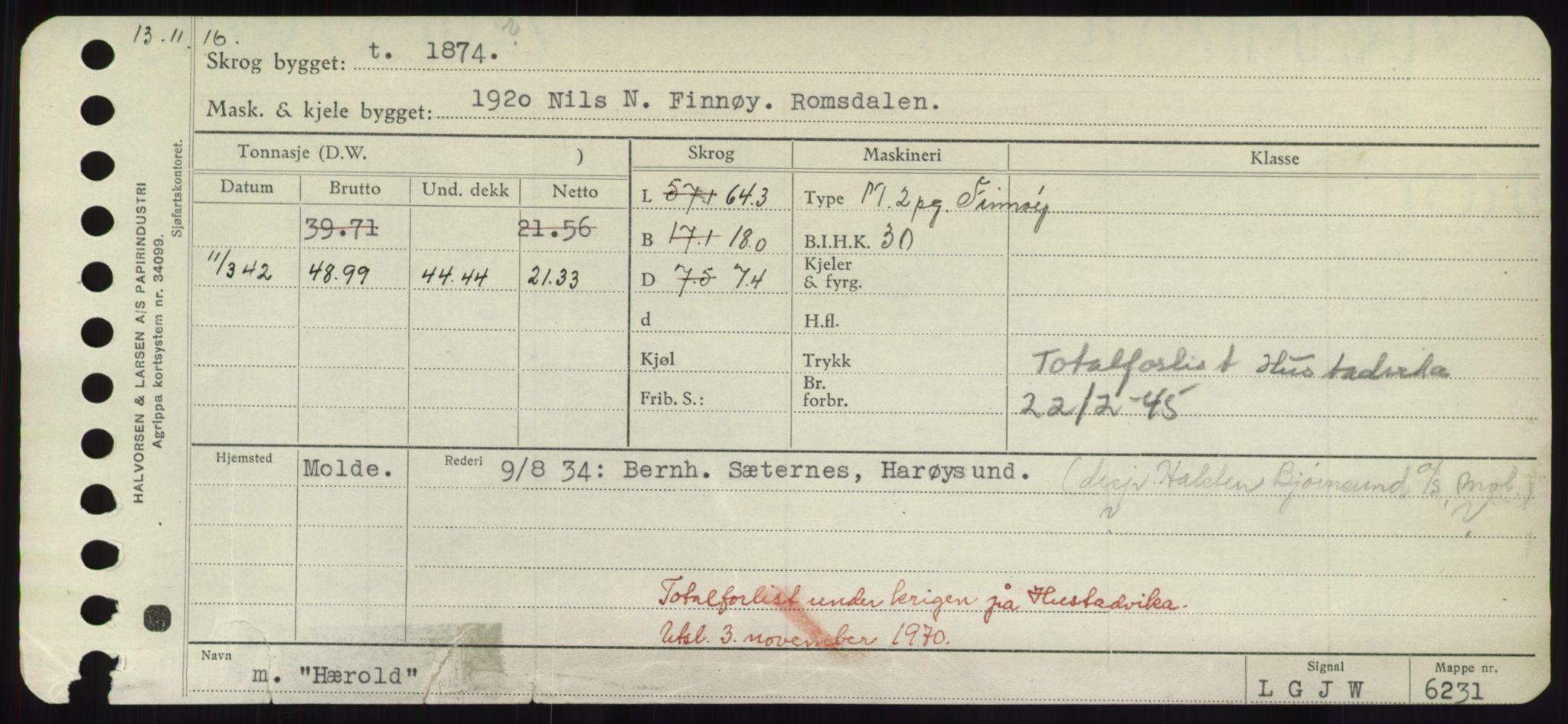 Sjøfartsdirektoratet med forløpere, Skipsmålingen, AV/RA-S-1627/H/Hd/L0017: Fartøy, Holi-Hå, s. 237