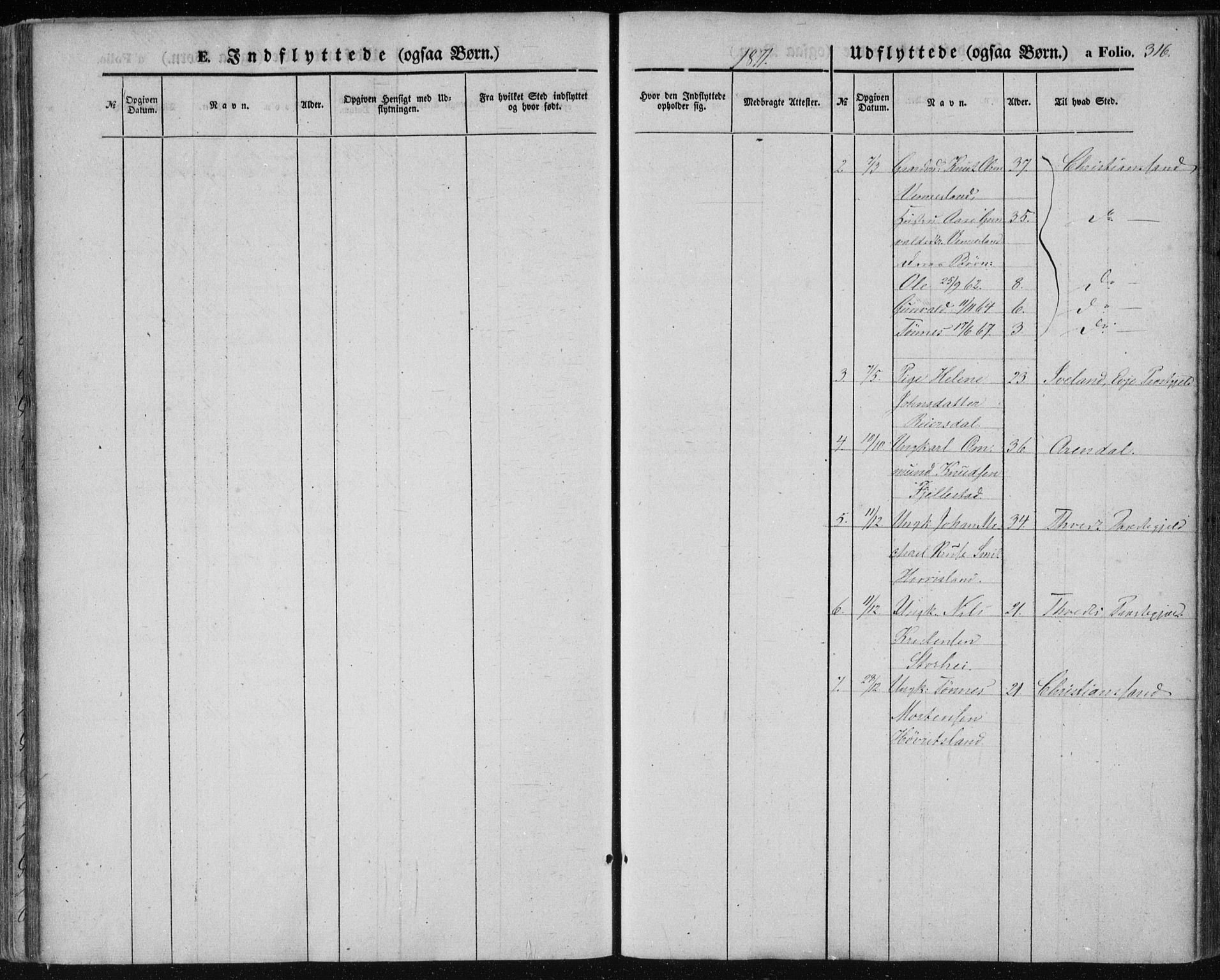 Vennesla sokneprestkontor, SAK/1111-0045/Fa/Fac/L0007: Ministerialbok nr. A 7, 1855-1873, s. 316