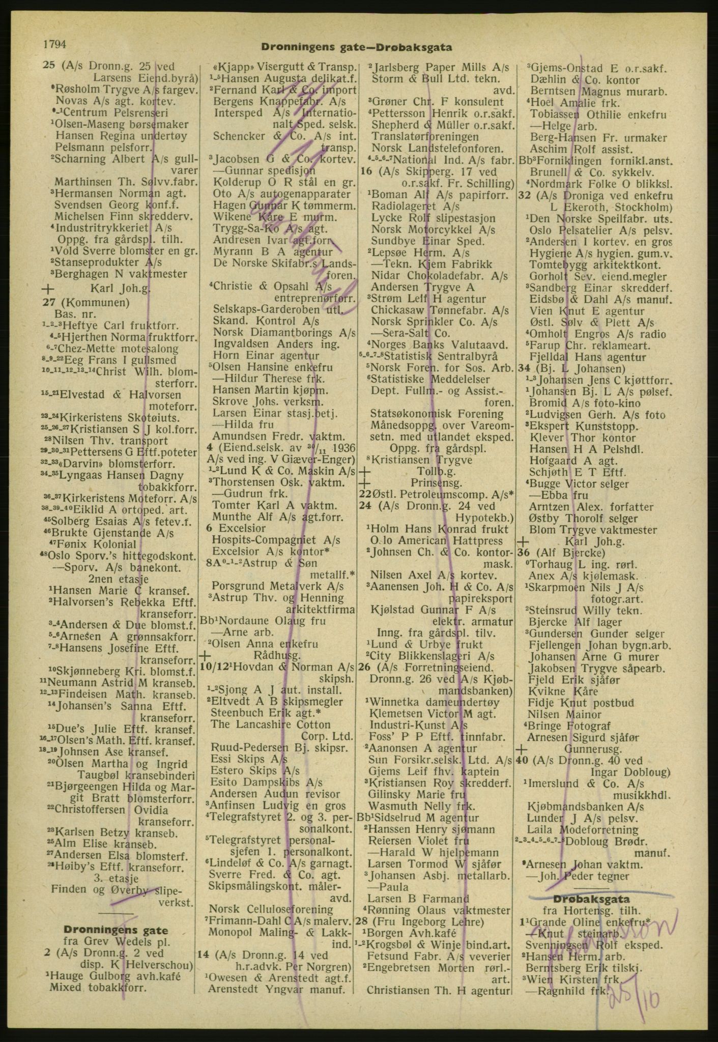 Kristiania/Oslo adressebok, PUBL/-, 1952, s. 1794