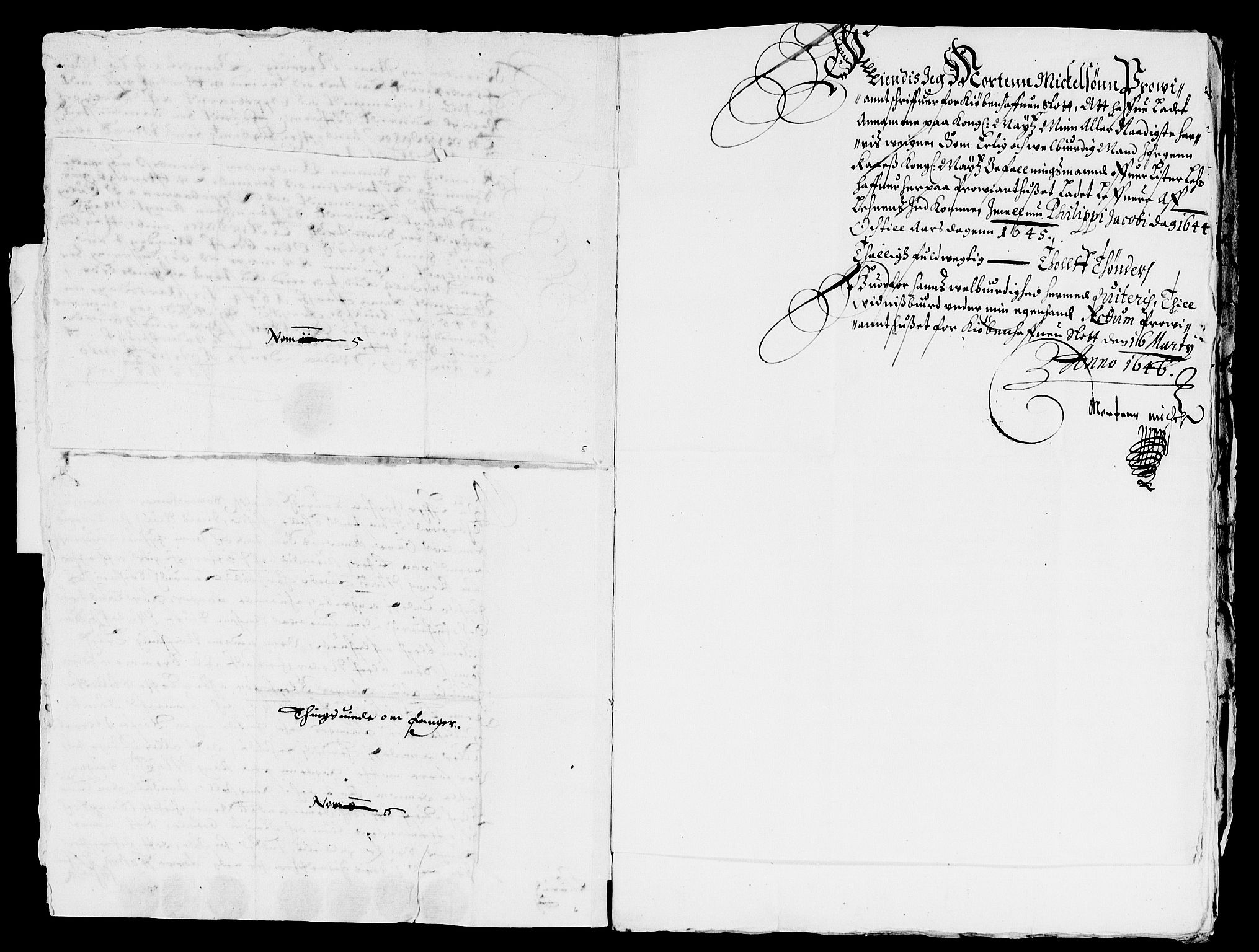 Rentekammeret inntil 1814, Reviderte regnskaper, Lensregnskaper, AV/RA-EA-5023/R/Rb/Rbr/L0015: Lista len, 1643-1645