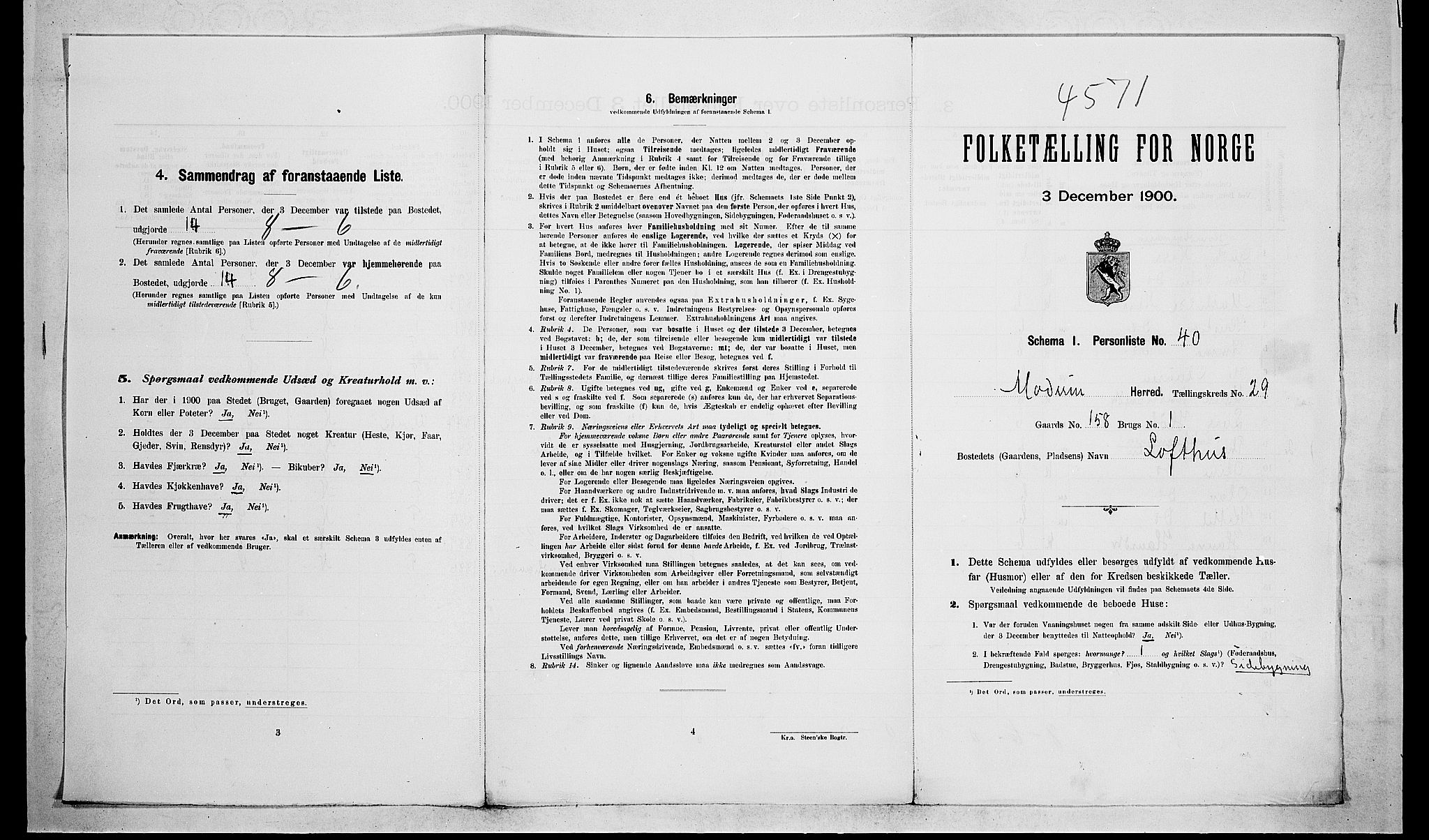 RA, Folketelling 1900 for 0623 Modum herred, 1900, s. 3093