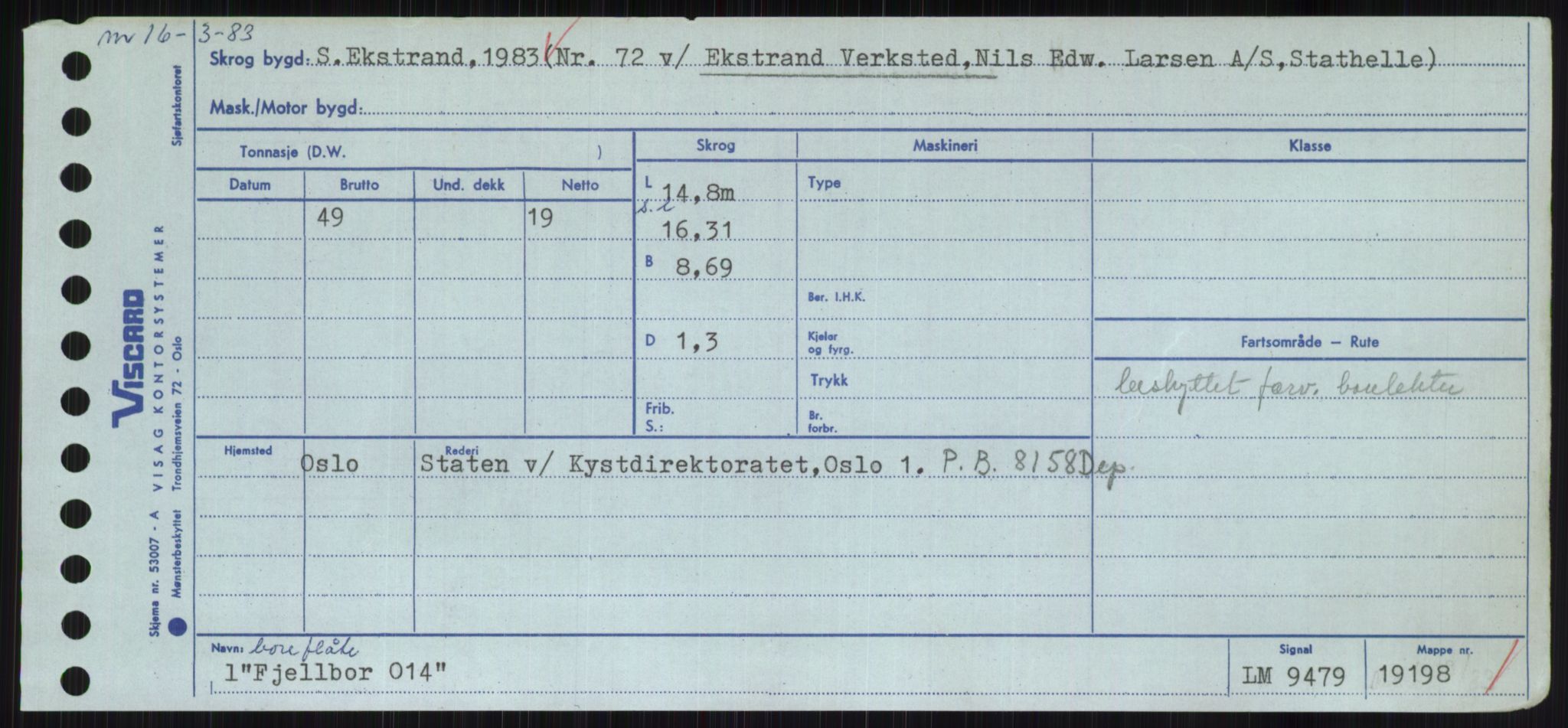 Sjøfartsdirektoratet med forløpere, Skipsmålingen, RA/S-1627/H/Hc/L0001: Lektere, A-Y, s. 191