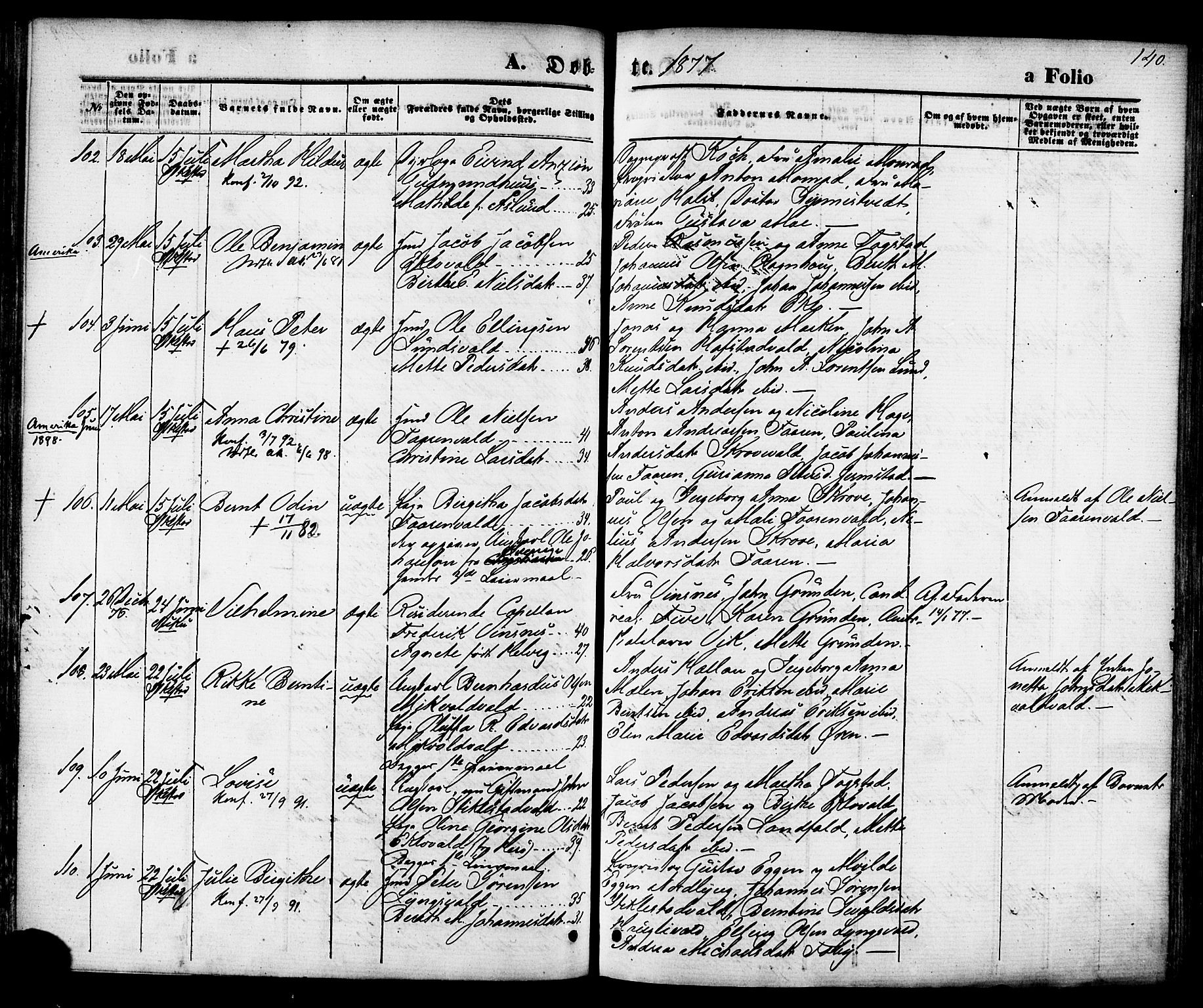 Ministerialprotokoller, klokkerbøker og fødselsregistre - Nord-Trøndelag, SAT/A-1458/723/L0242: Ministerialbok nr. 723A11, 1870-1880, s. 140