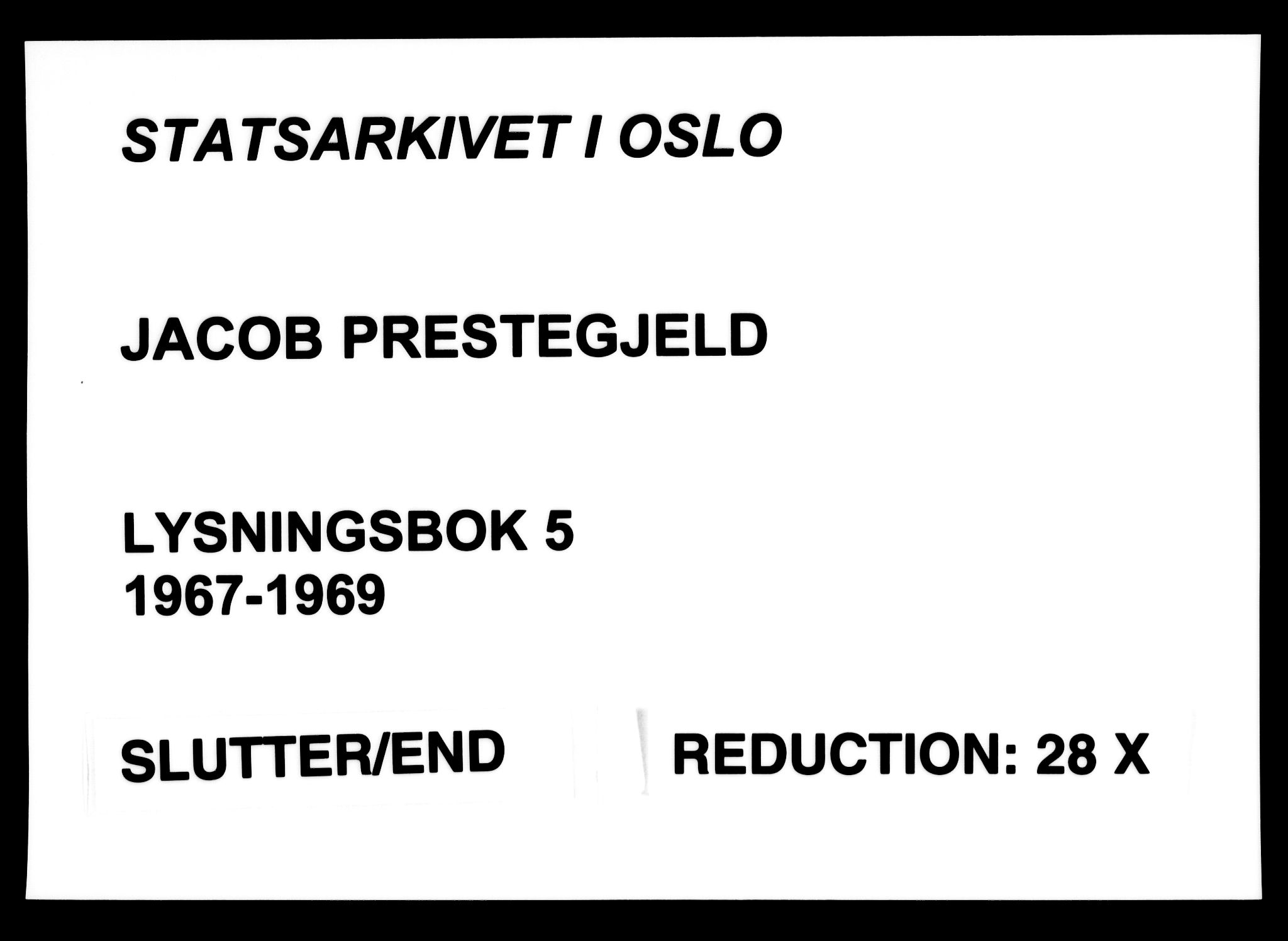 Jakob prestekontor Kirkebøker, SAO/A-10850/H/Ha/L0005: Lysningsprotokoll nr. 5, 1967-1969