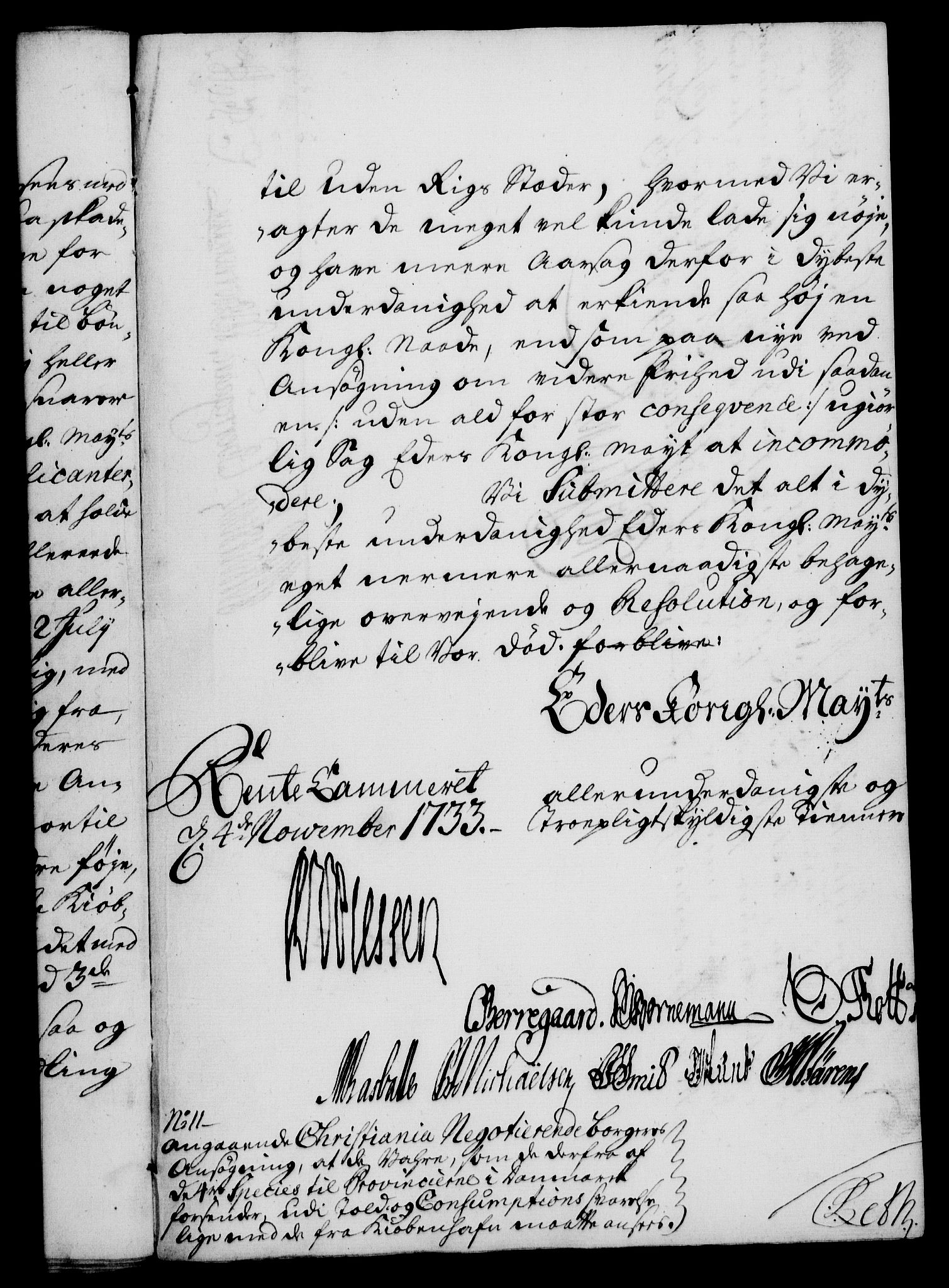 Rentekammeret, Kammerkanselliet, RA/EA-3111/G/Gf/Gfa/L0017: Norsk relasjons- og resolusjonsprotokoll (merket RK 52.17), 1734, s. 154