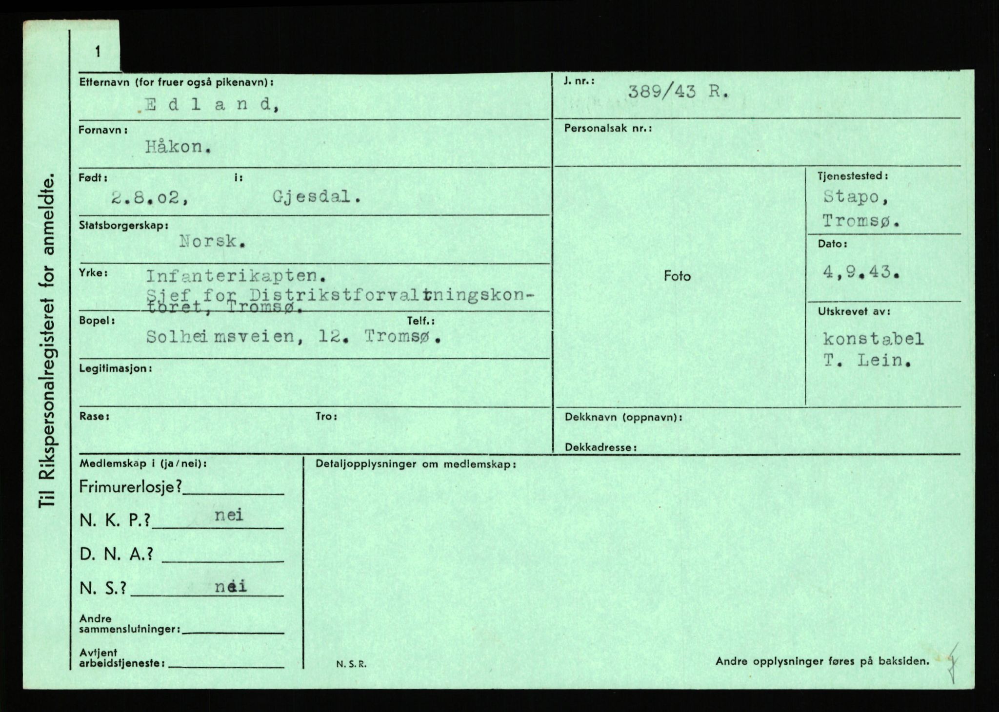 Statspolitiet - Hovedkontoret / Osloavdelingen, AV/RA-S-1329/C/Ca/L0003: Brechan - Eichinger	, 1943-1945, s. 4678