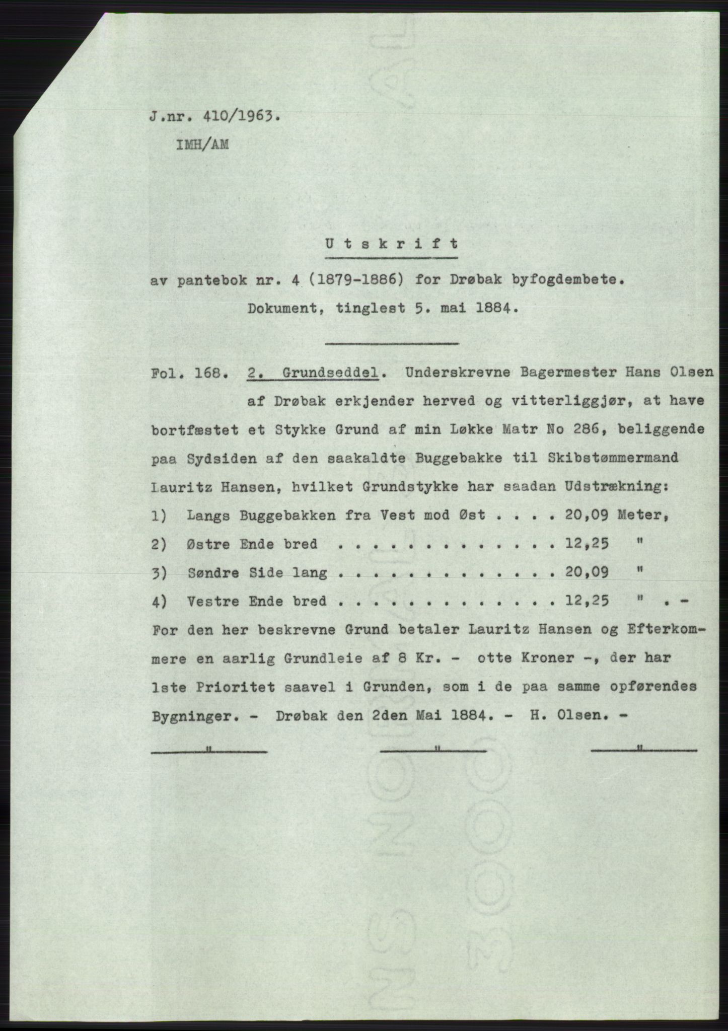 Statsarkivet i Oslo, SAO/A-10621/Z/Zd/L0017: Avskrifter, j.nr 9-1250/1963, 1963, s. 101