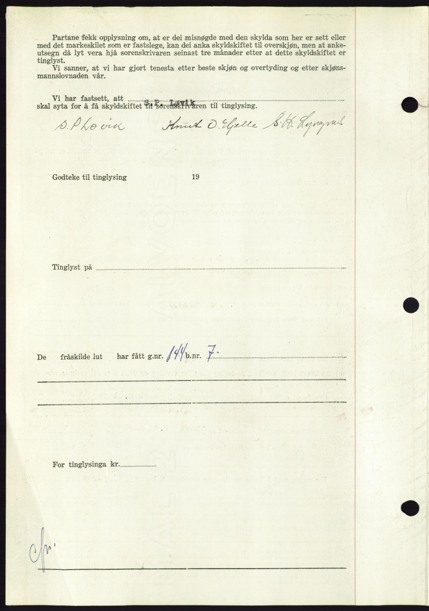 Søre Sunnmøre sorenskriveri, AV/SAT-A-4122/1/2/2C/L0092: Pantebok nr. 18A, 1952-1952, Dagboknr: 764/1952