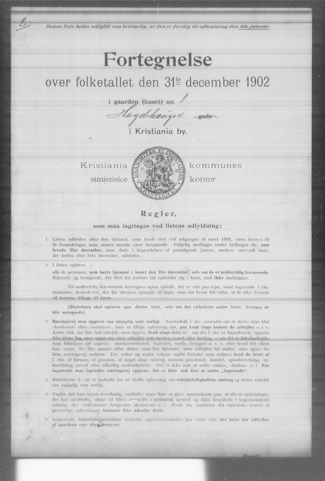 OBA, Kommunal folketelling 31.12.1902 for Kristiania kjøpstad, 1902, s. 7034